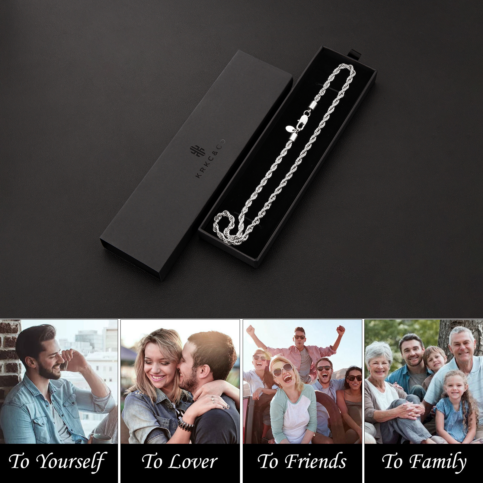 5mm ロープチェーン ネックレス メンズ KRKC