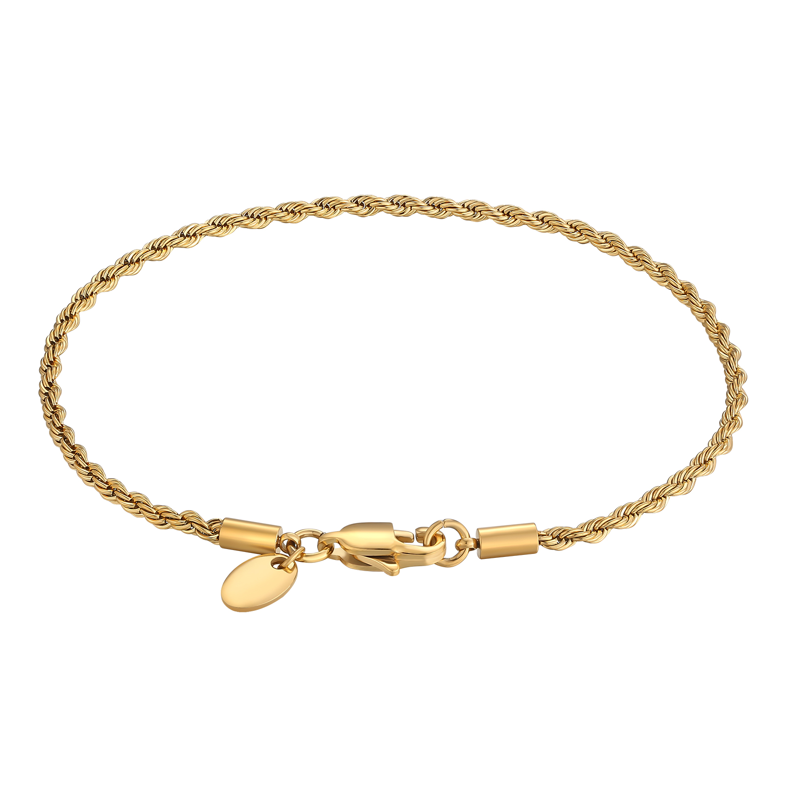 2.5mm ロープチェーン ブレスレット 男女兼用 KRKC