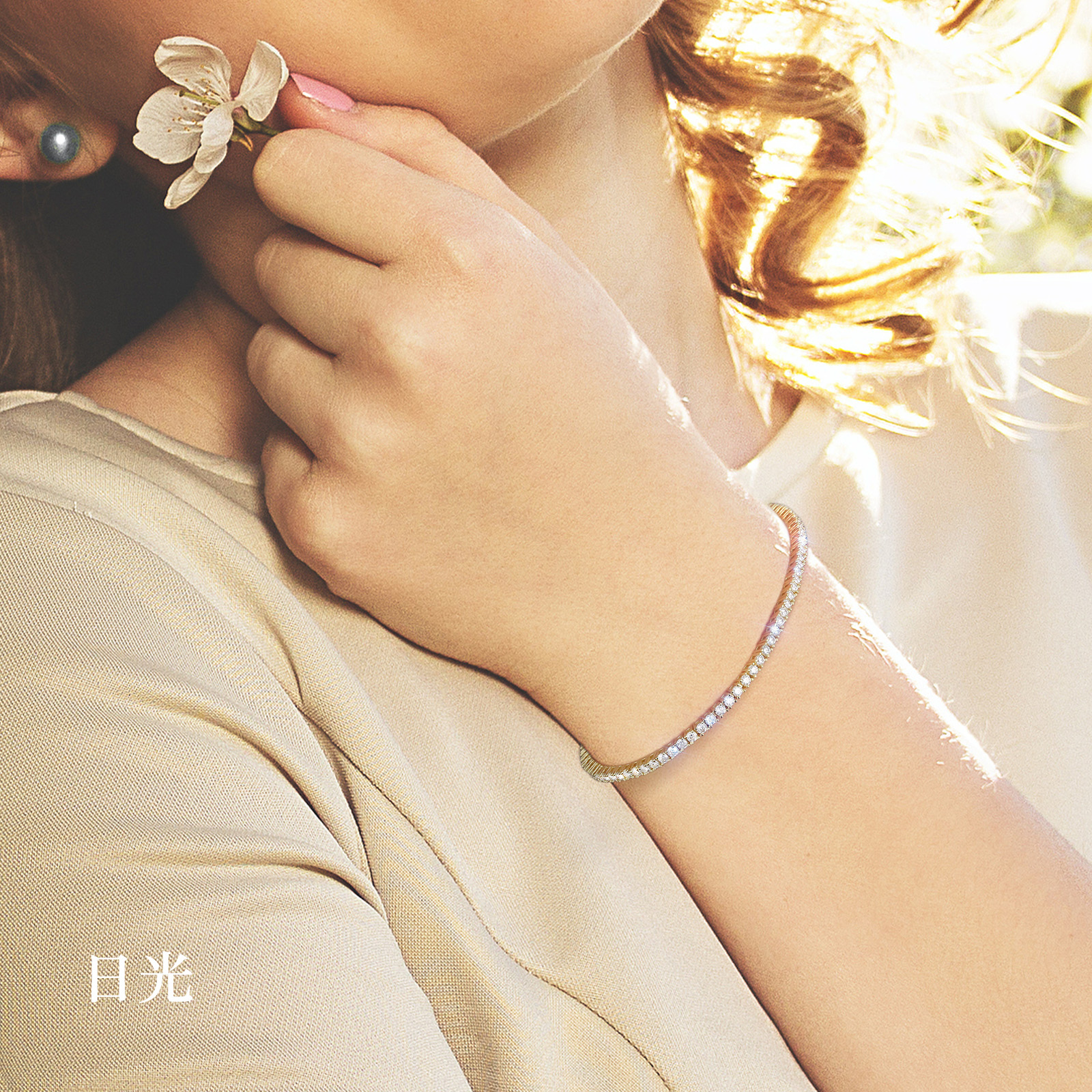 モアサナイト／テニスブレスレット【2mm/石】／シルバー925／14cm