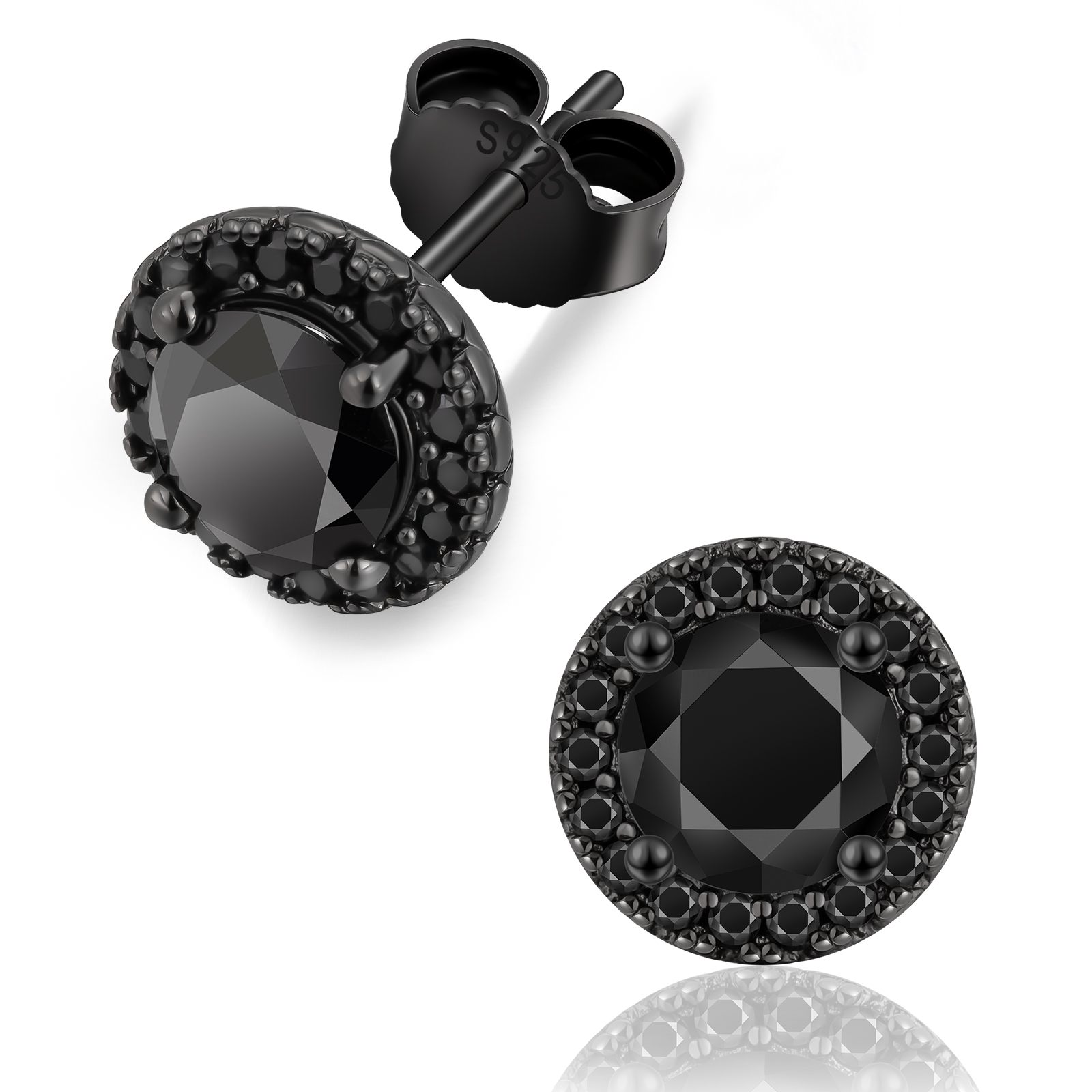 ブラックモアサナイト スタッド ピアス S925 KRKC