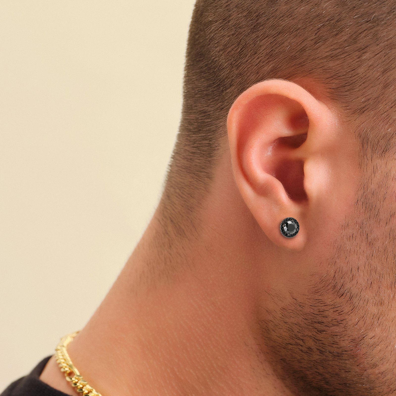 ブラックモアサナイト スタッド ピアス S925 KRKC