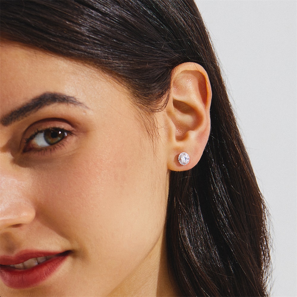 0.5/1.0カラット モアサナイト スタッド ピアス S925 KRKC