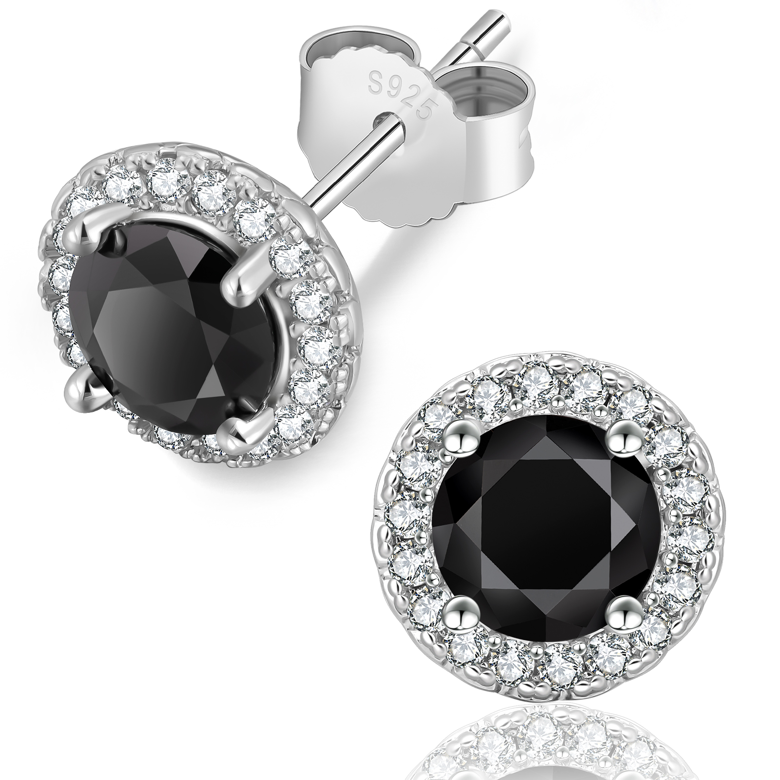 ブラックモアサナイト スタッド ピアス S925 KRKC