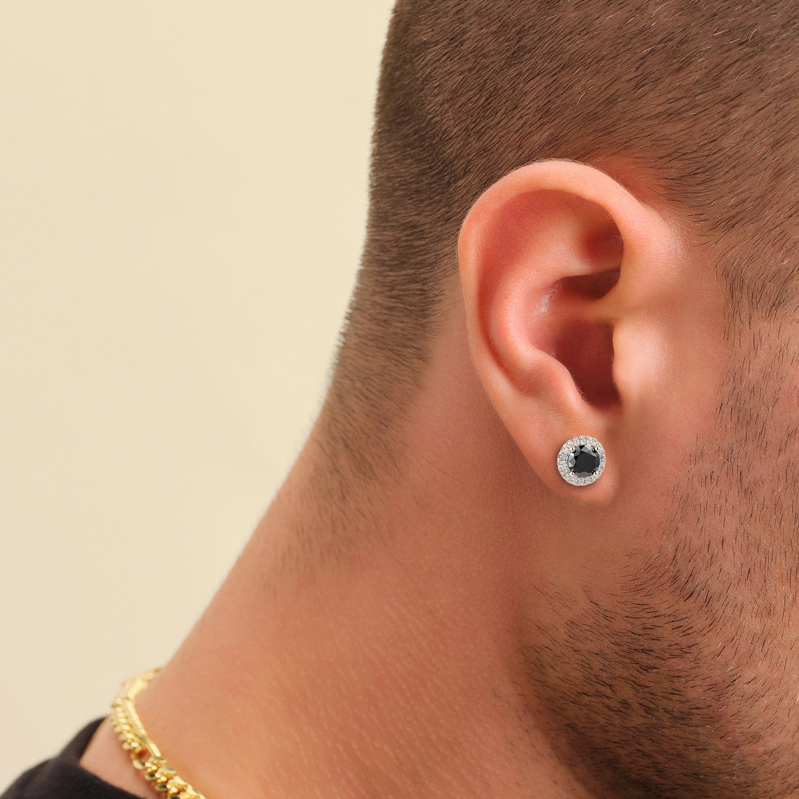 ブラックモアサナイト スタッド ピアス S925 KRKC