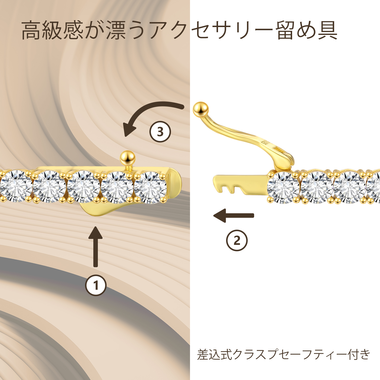 【NEW】3mm czダイヤ テニス ブレスレット メンズ シルバー925 KRKC 
