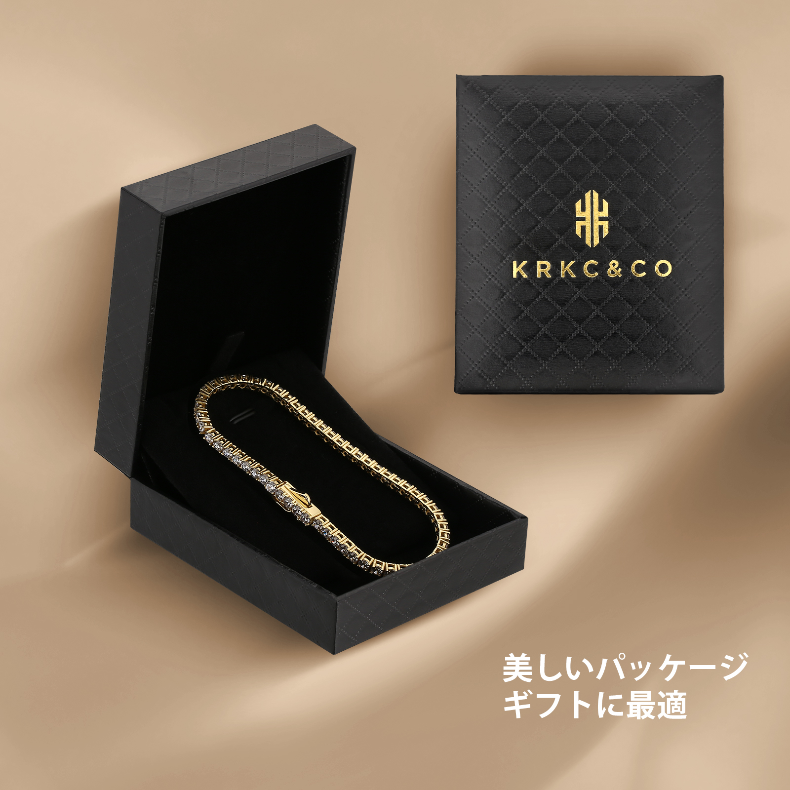 【NEW】3mm czダイヤ テニス ブレスレット メンズ シルバー925 KRKC 