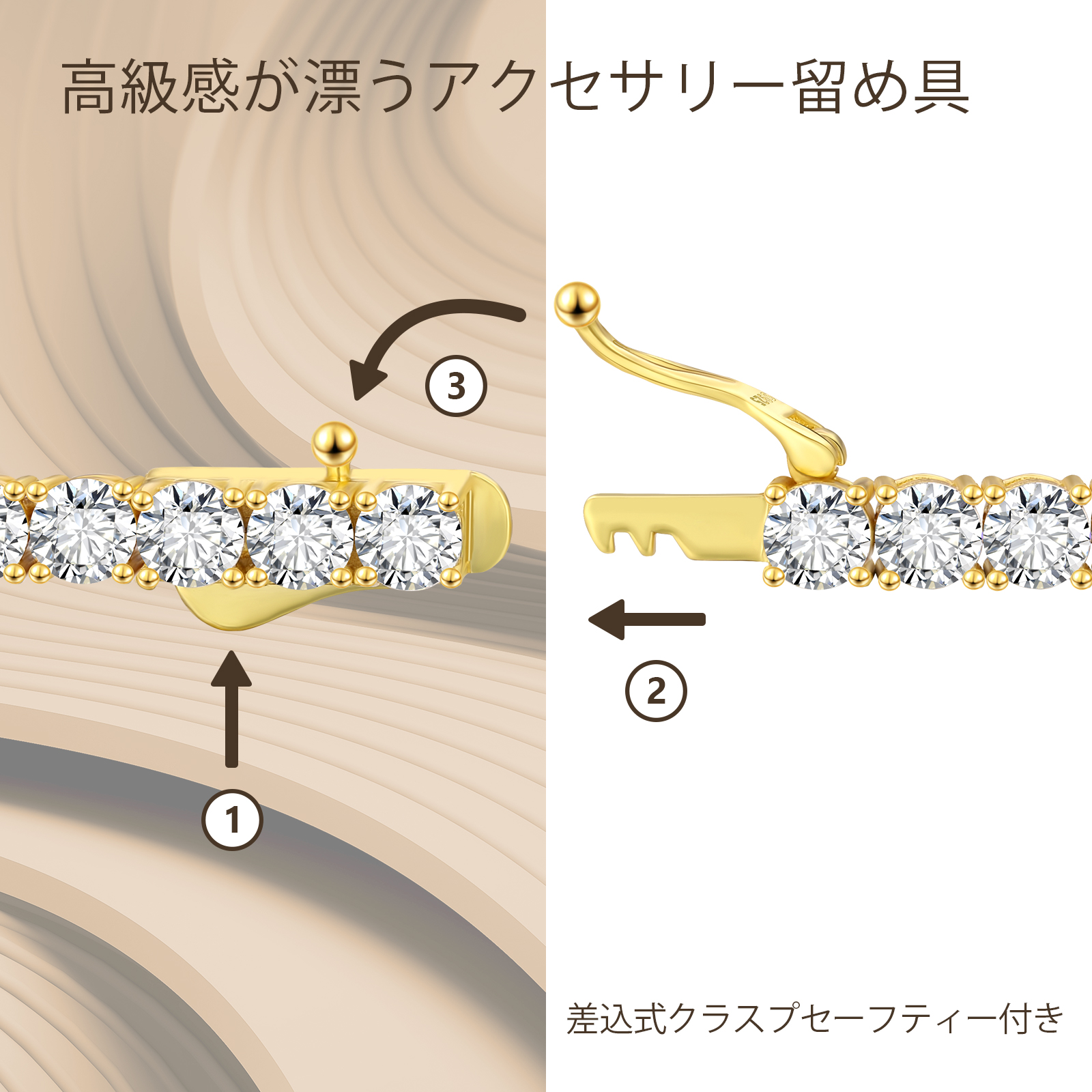 【NEW】4mm czダイヤ テニス ブレスレット メンズ シルバー925 KRKC 