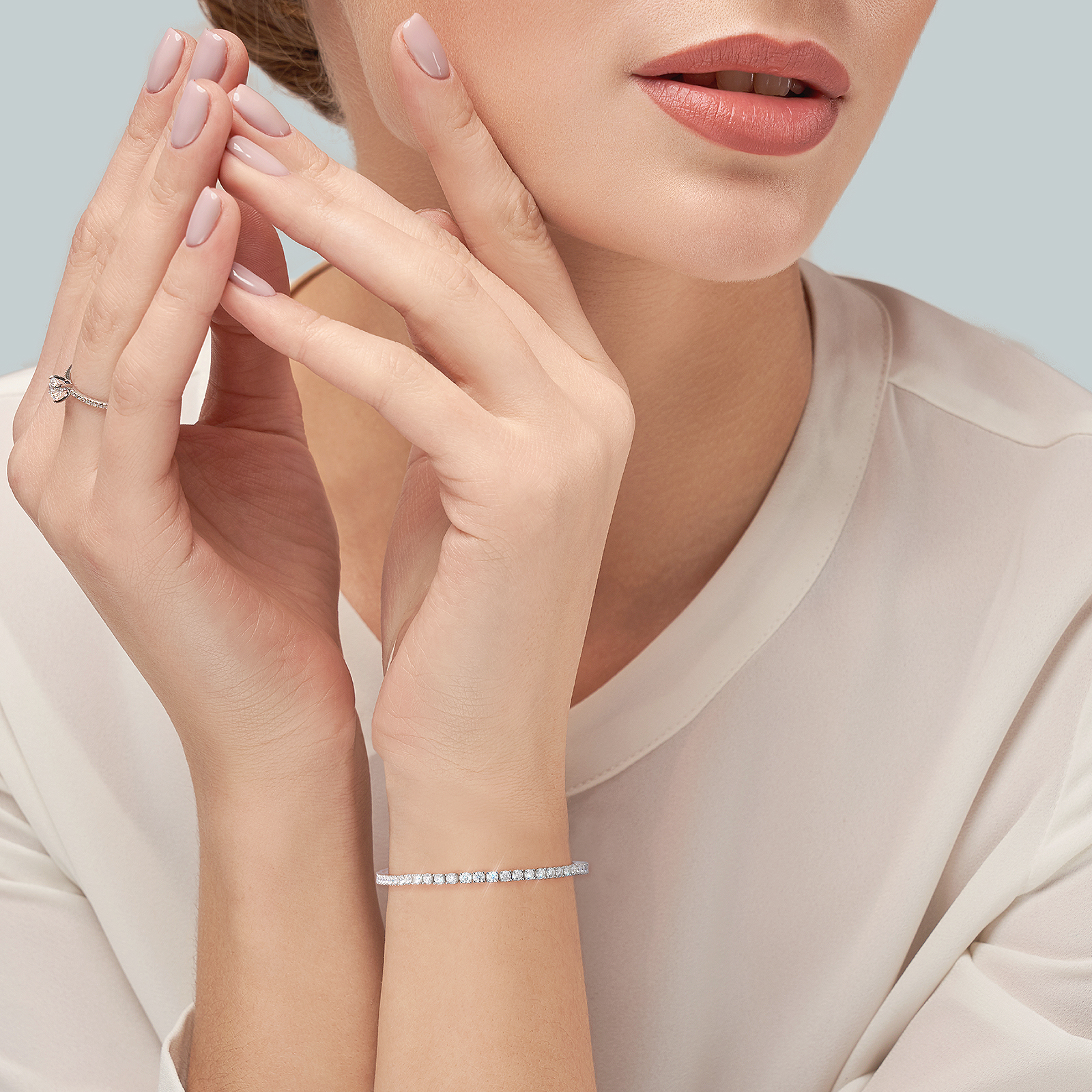 3mm モアサナイト テニス ブレスレット S925 KRKC