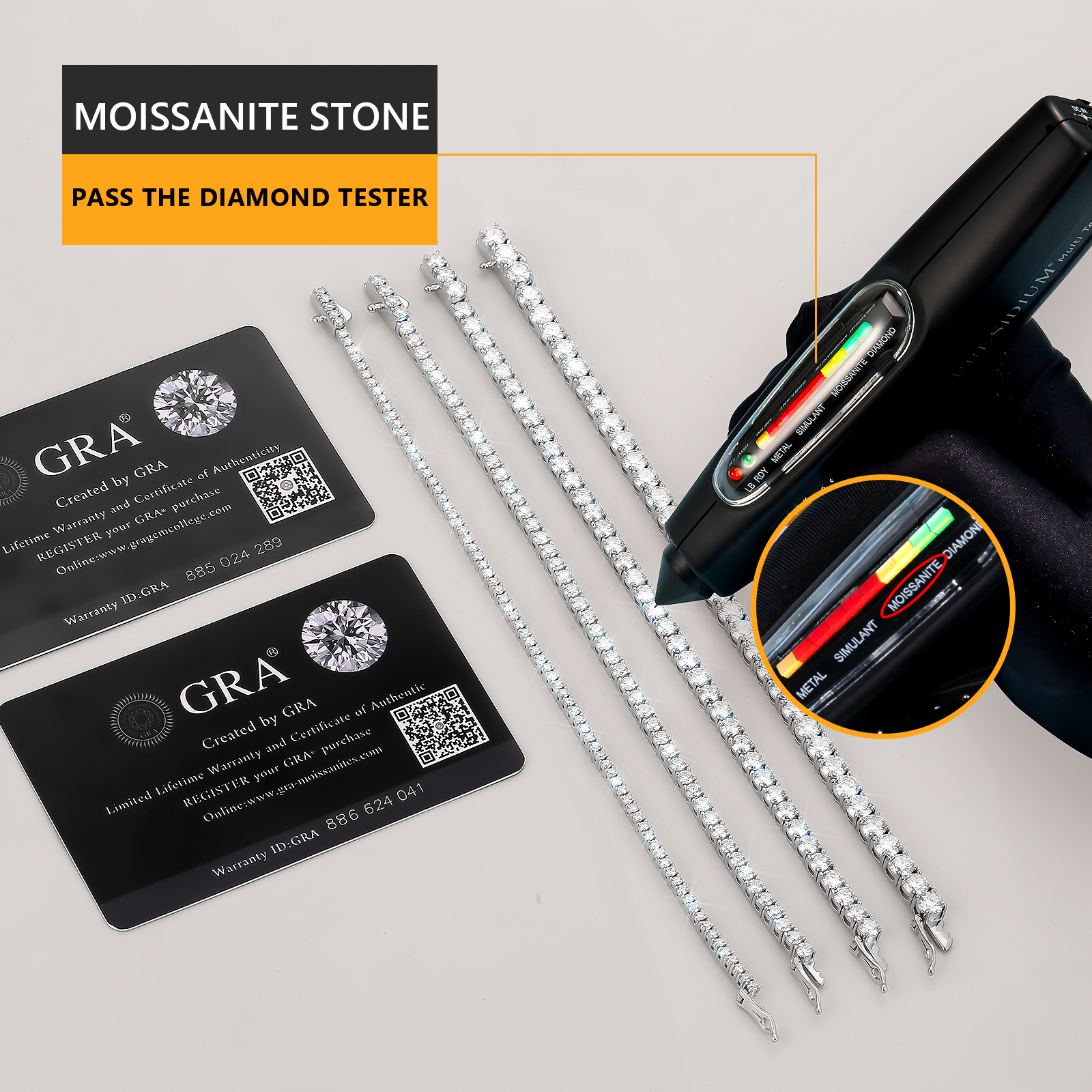 4mm モアサナイト テニス ブレスレット S925 KRKC