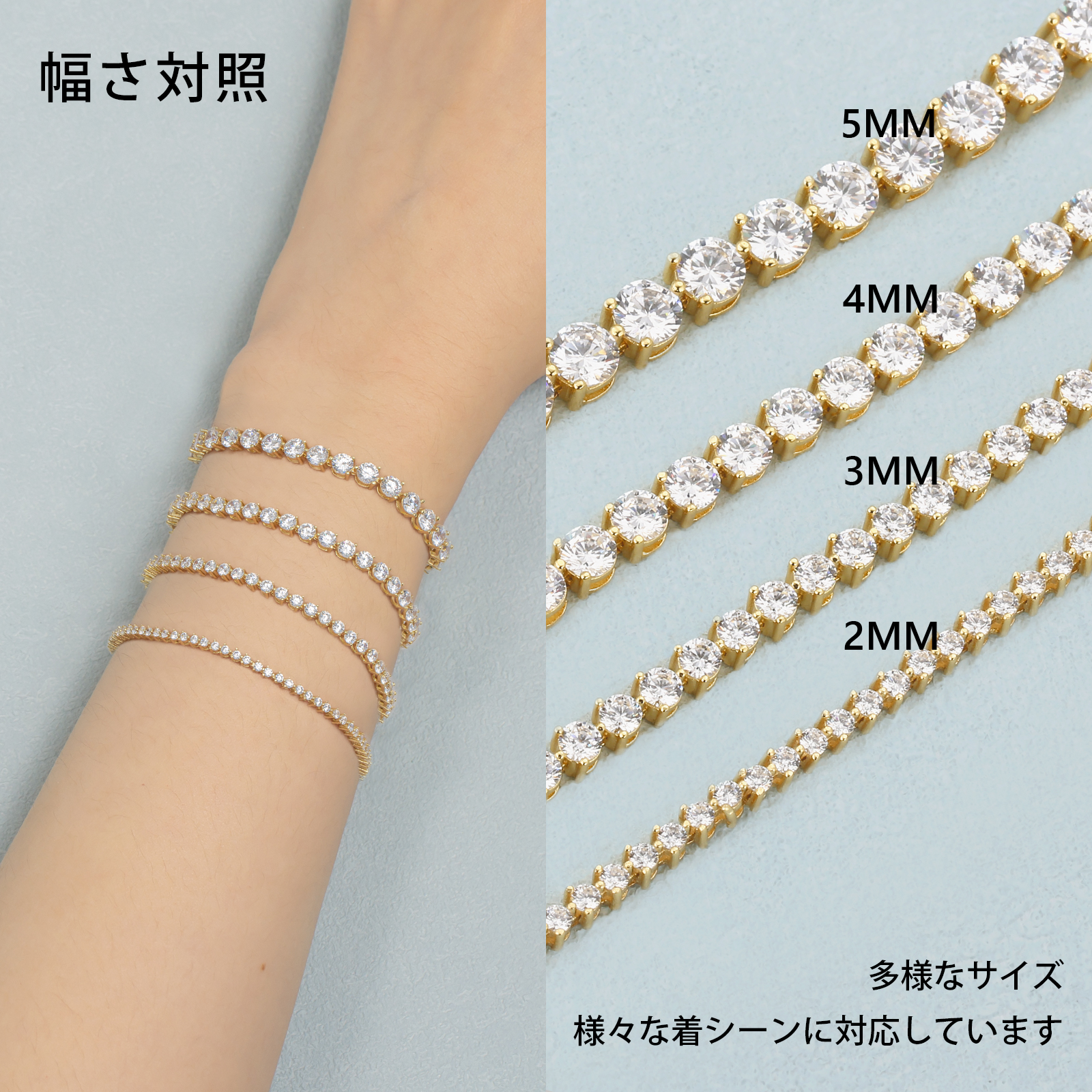 【NEW】4mm 3本爪czダイヤ テニス ブレスレット  シルバー925 KRKC 