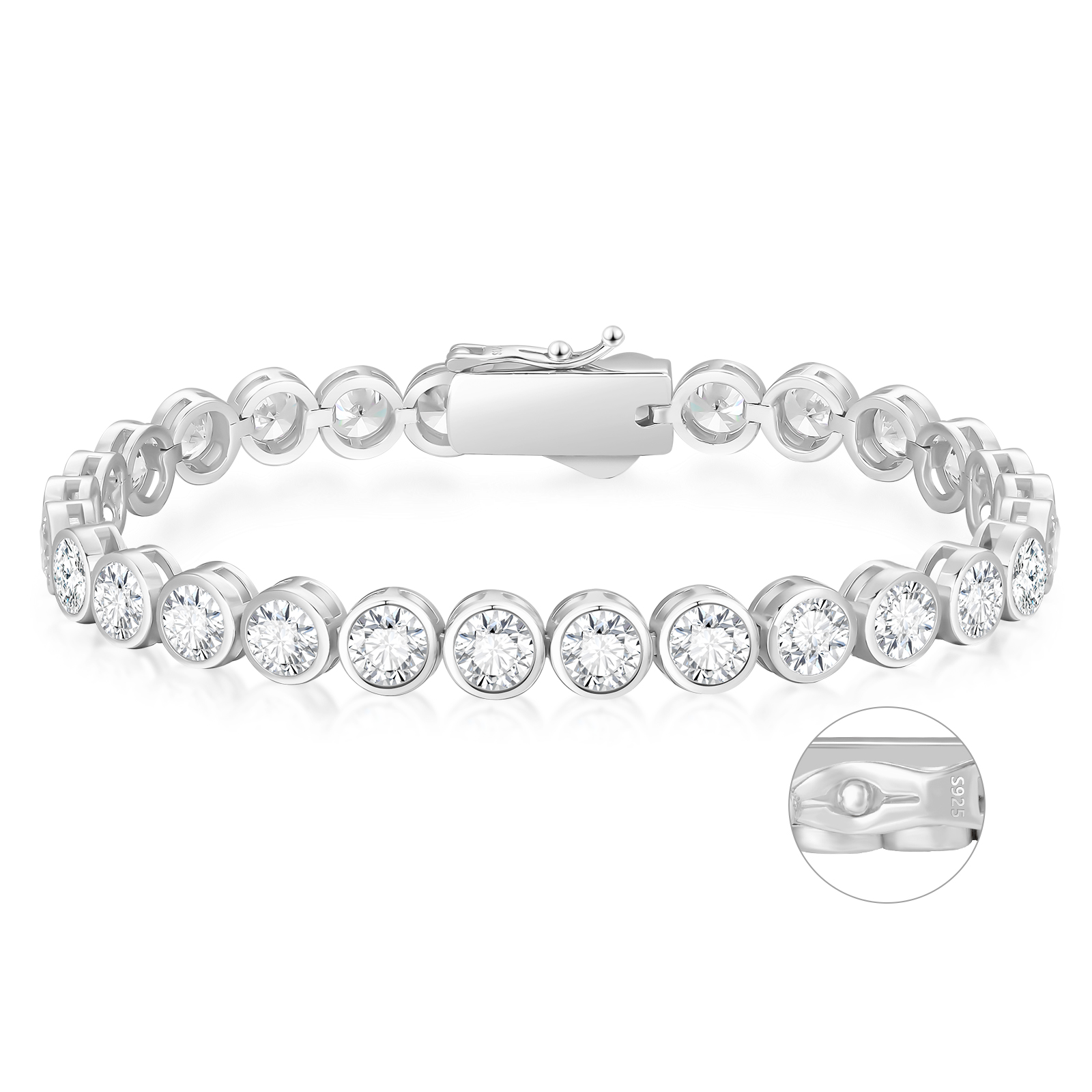 【NEW】5mm ラウンドカットczダイヤ テニス ブレスレット  シルバー925 KRKC 