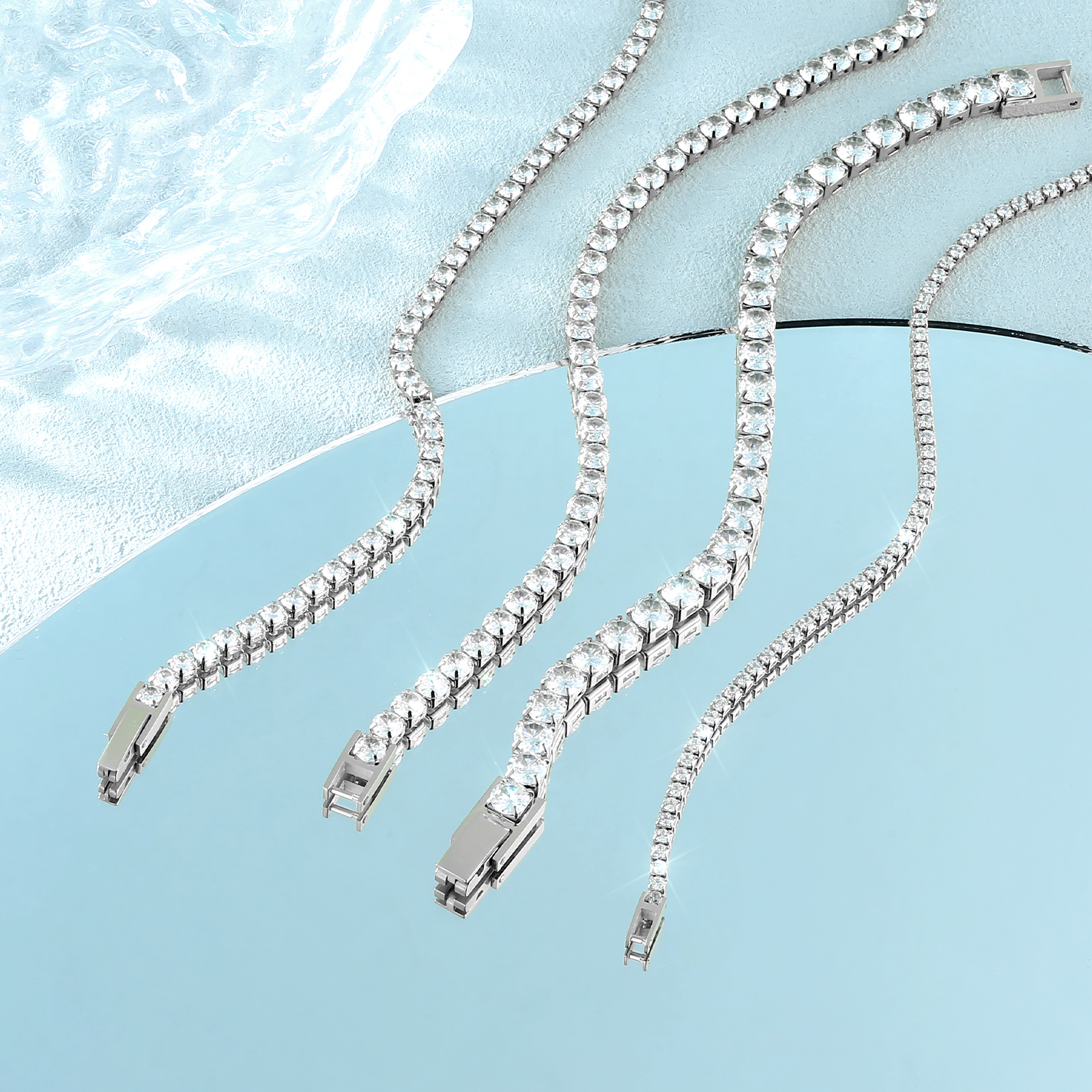 【SILVER 925】シルバー 3mm テニスブレスレット シルバー テニスブレスレット 幅3mm 16cm-20cm AHBL-D042-3MM