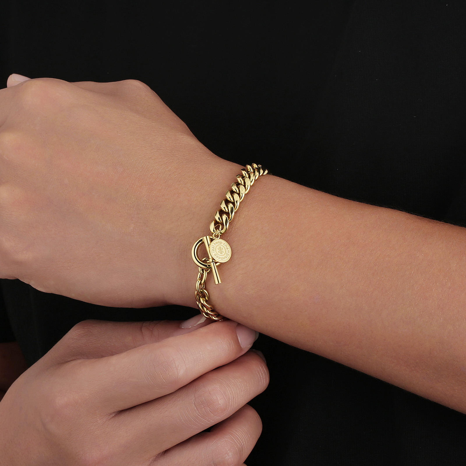 OT クラスプ ステンレススチール キューバン ブレスレット