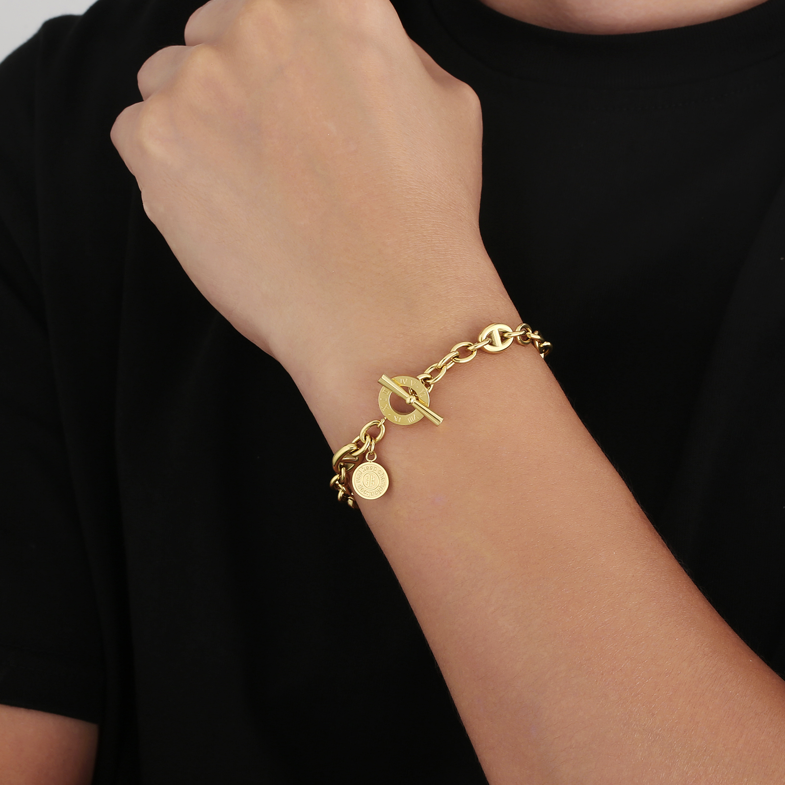 OT クラスプ ステンレススチール キューバン ブレスレット