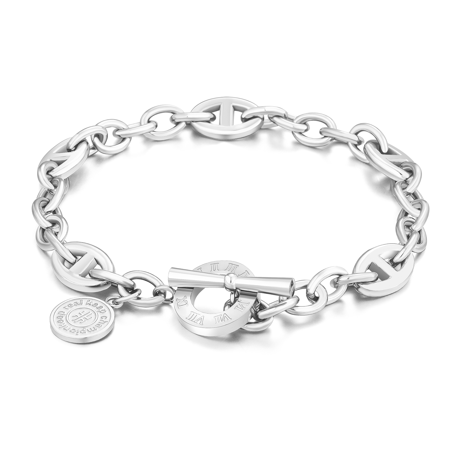 OT クラスプ ステンレススチール キューバン ブレスレット