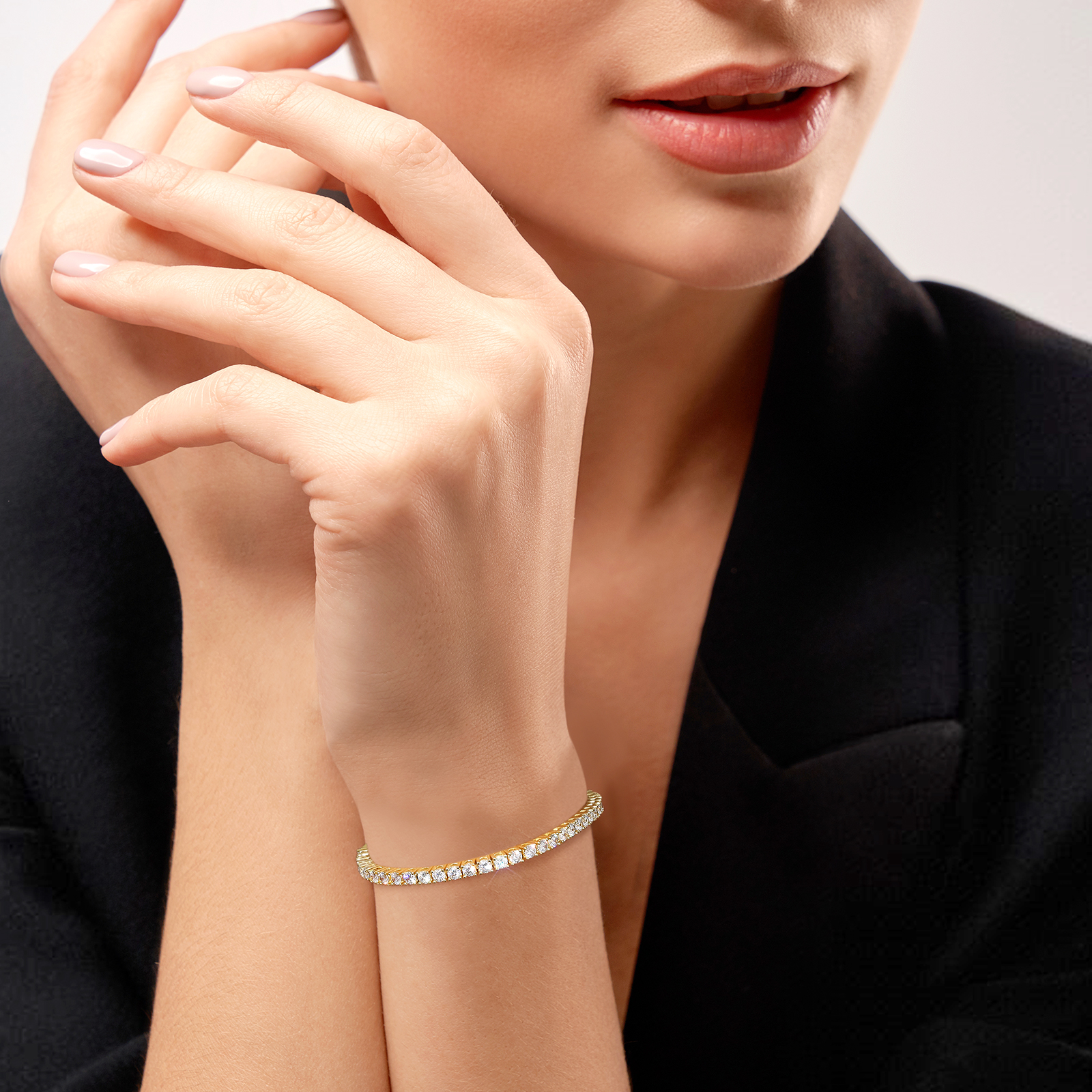 【NEW】3mm テニス ブレスレット メンズ 真鍮 KRKC