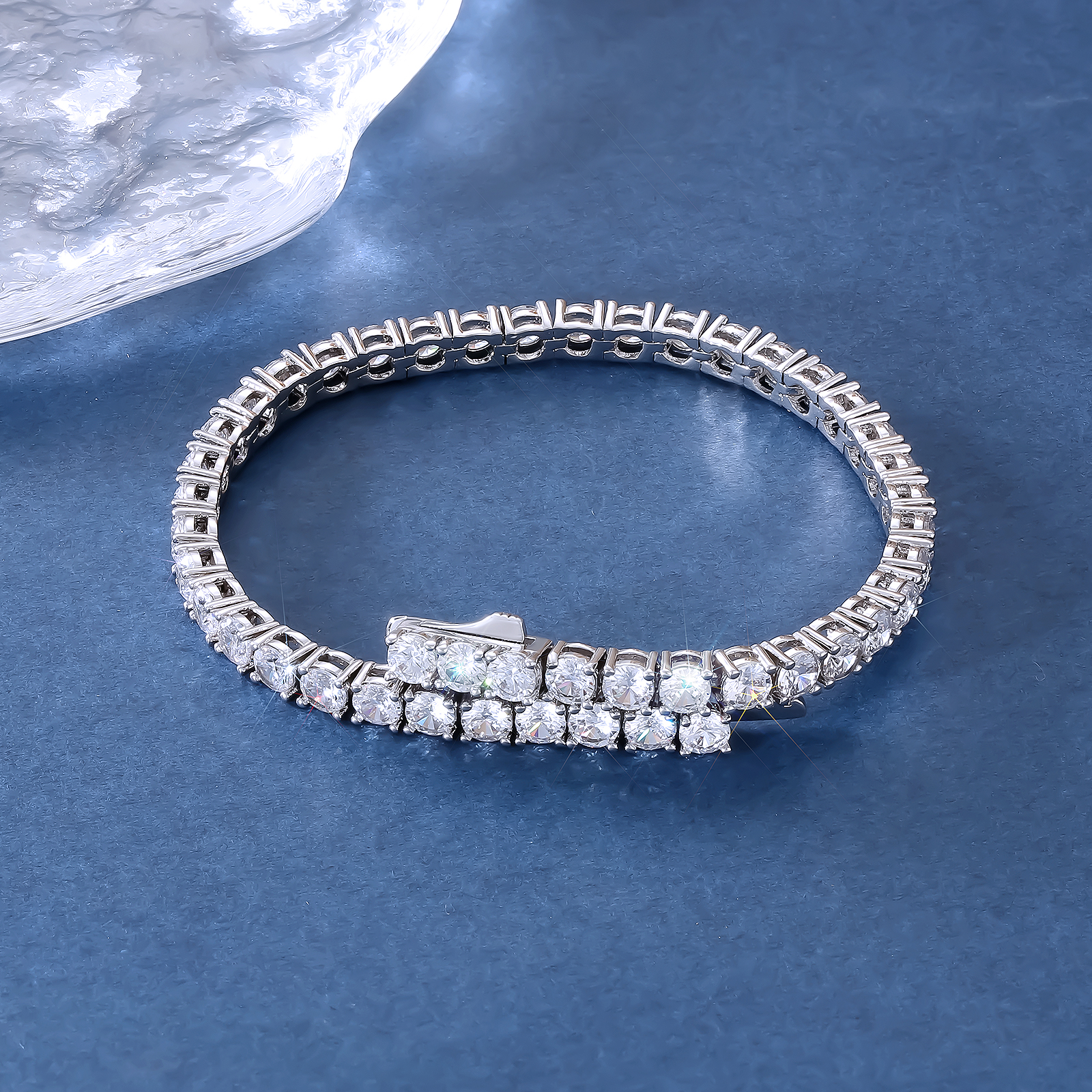 【NEW】4mm CZダイヤ テニス ブレスレット メンズ 真鍮 KRKC