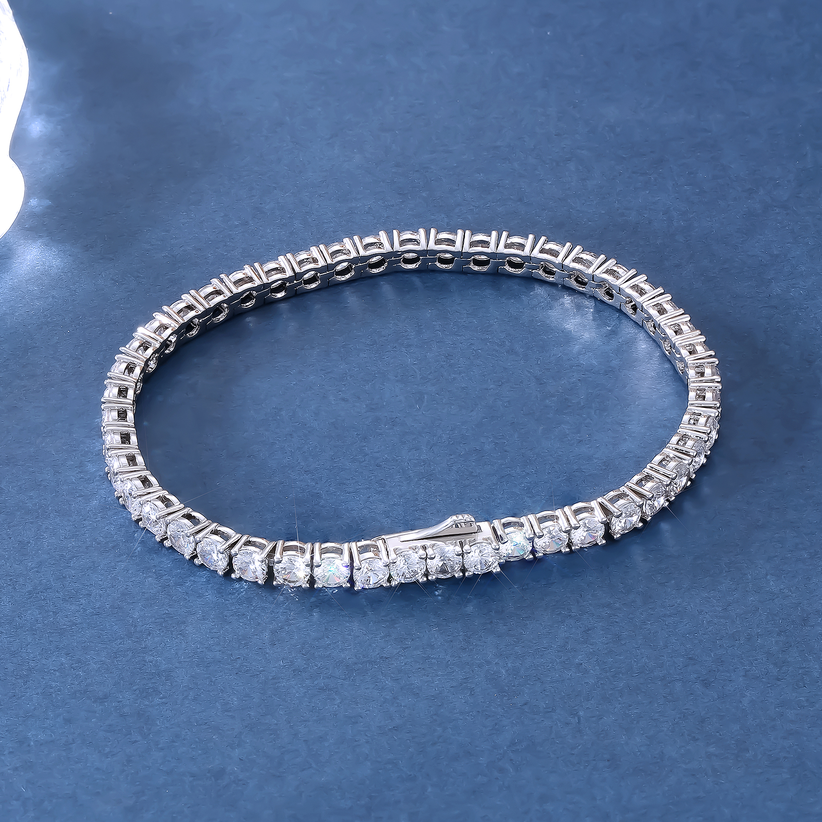 【NEW】4mm CZダイヤ テニス ブレスレット メンズ 真鍮 KRKC