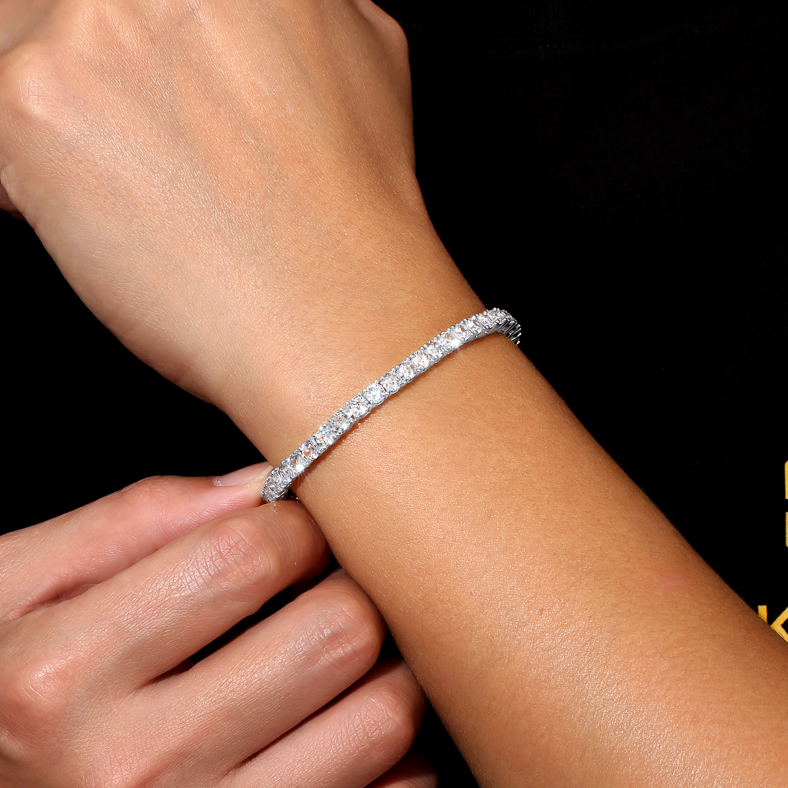 【NEW】4mm CZダイヤ テニス ブレスレット メンズ 真鍮 KRKC