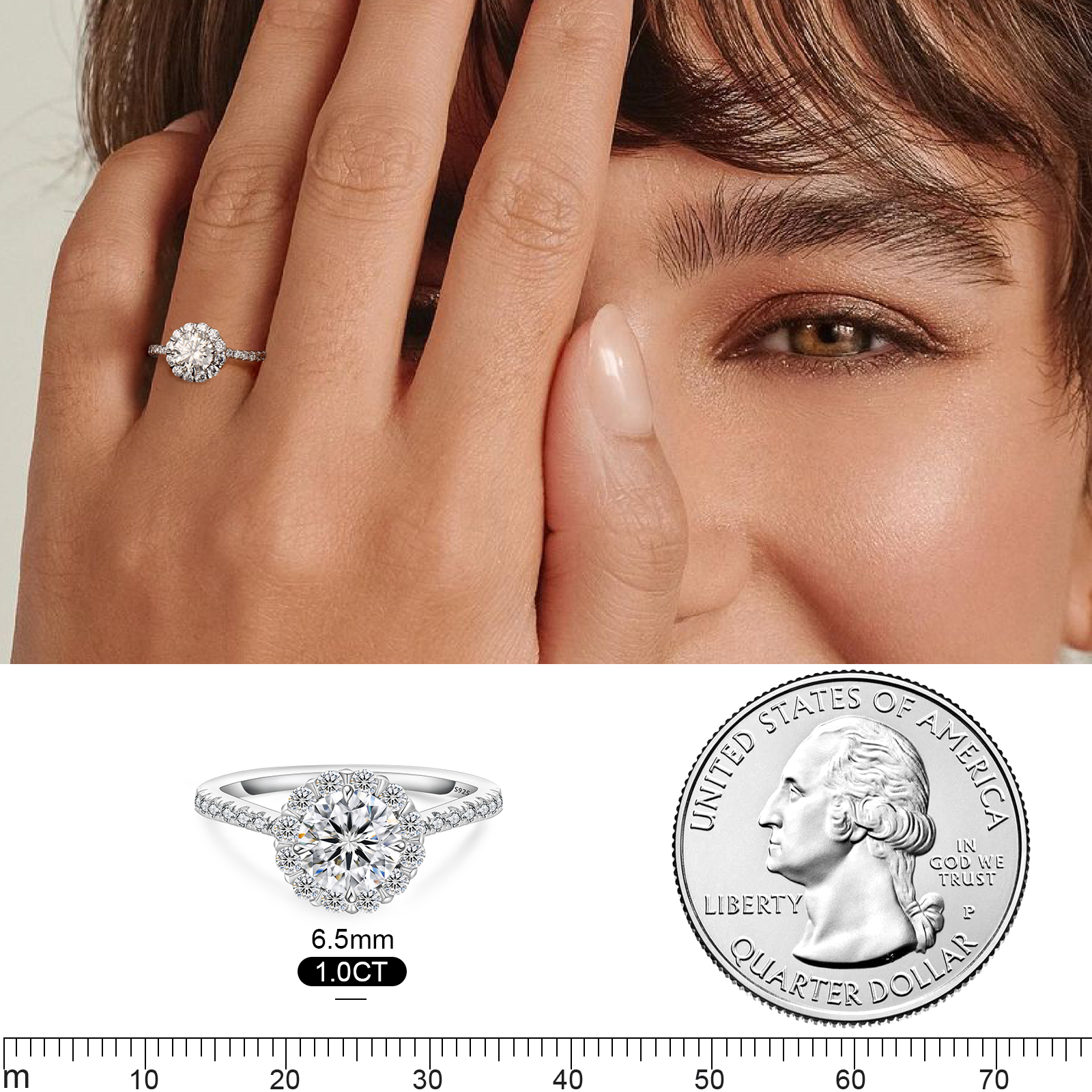 高品質.ダイア指輪 モアサナイト 1.0ct リング プラチナ pt95046 リング