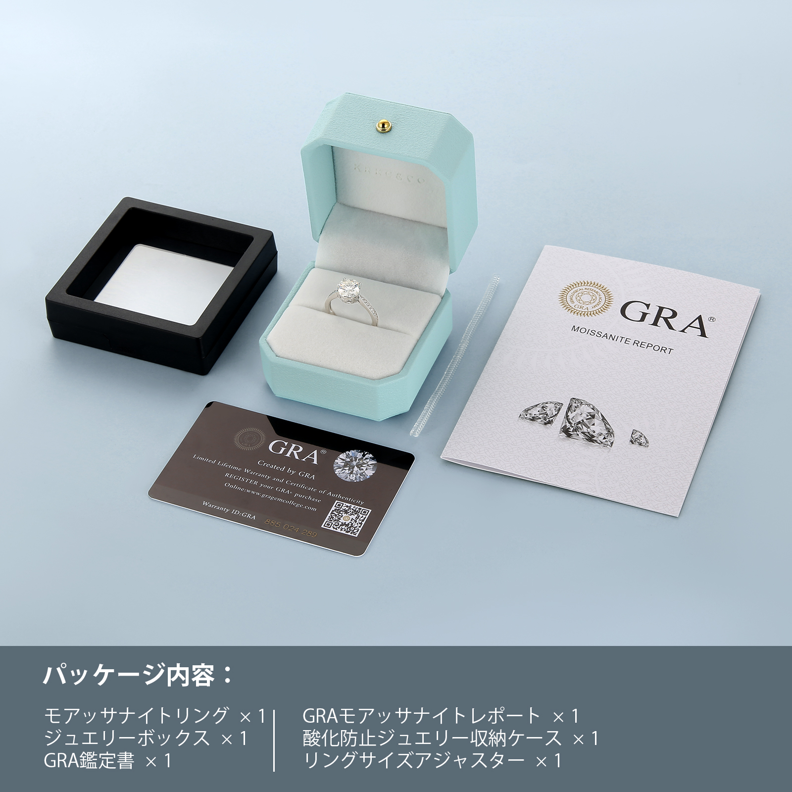 1.0カラット VVS1 モアサナイト リング レディース 0182 KRKC