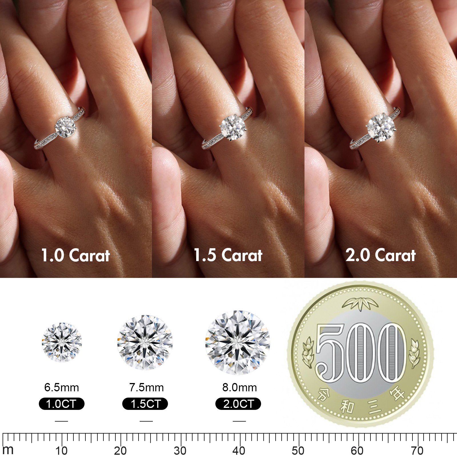 1.0カラット VVS1 モアサナイト リング レディース 0182 KRKC