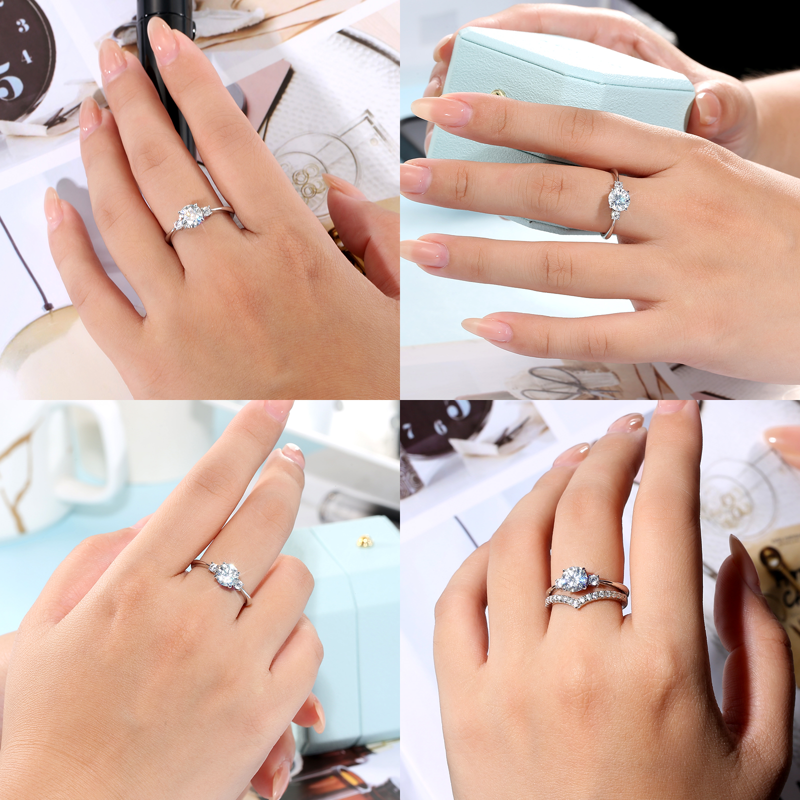 1.0カラット VVS1 モアサナイト リング レディース 0189 KRKC