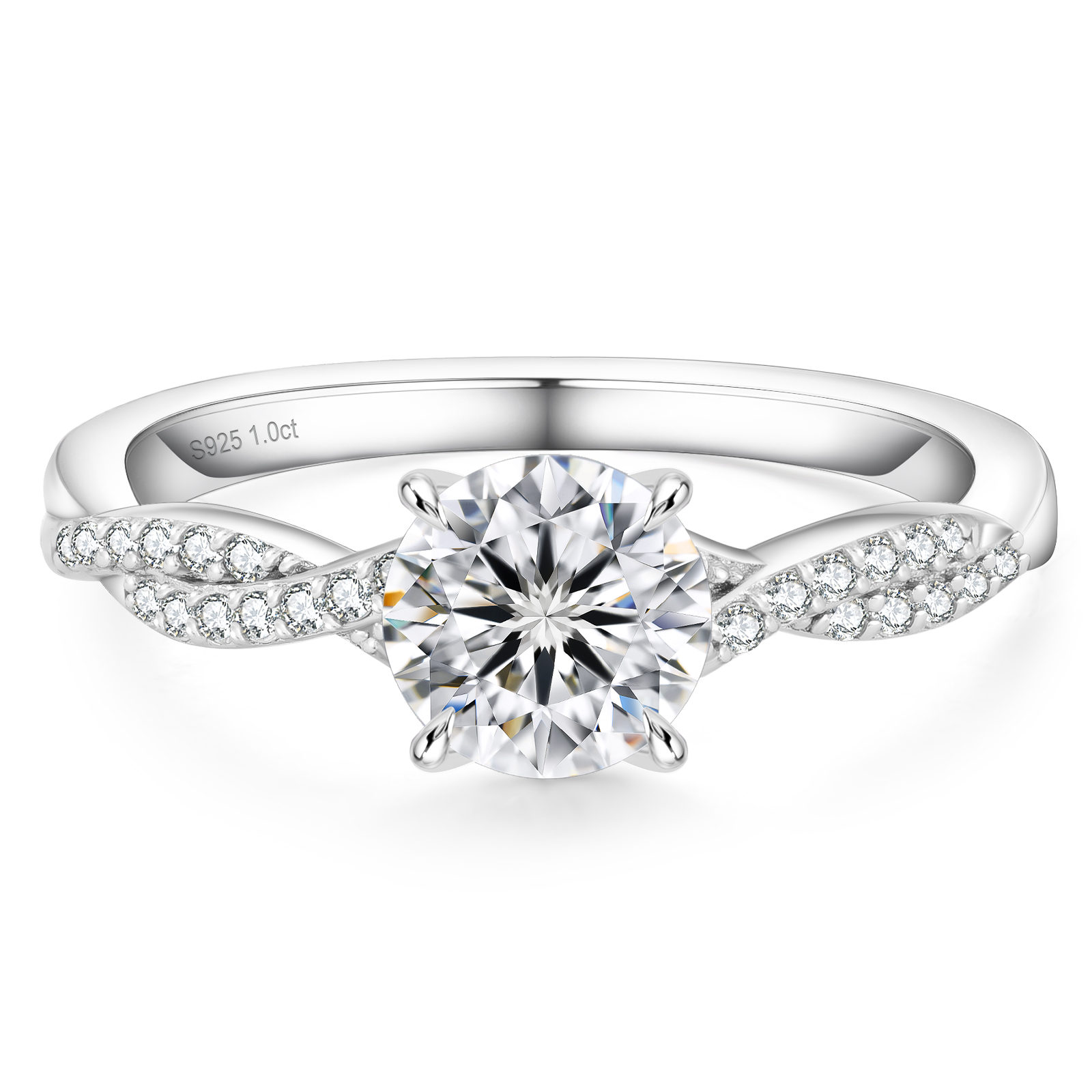 1.0カラット VVS1 モアサナイト リング レディース 0194 KRKC