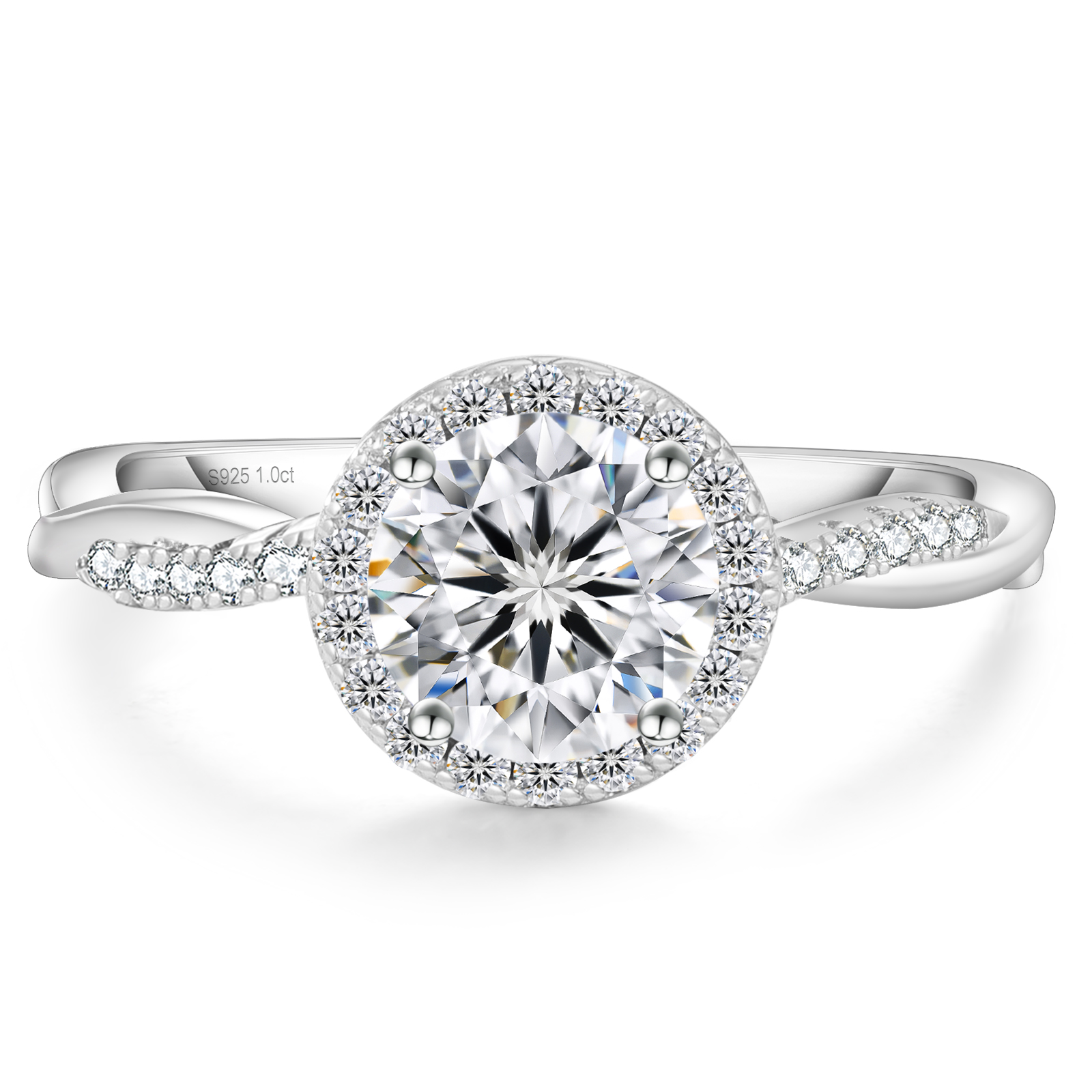 1.0カラット VVS1 モアサナイト リング レディース 0195 KRKC