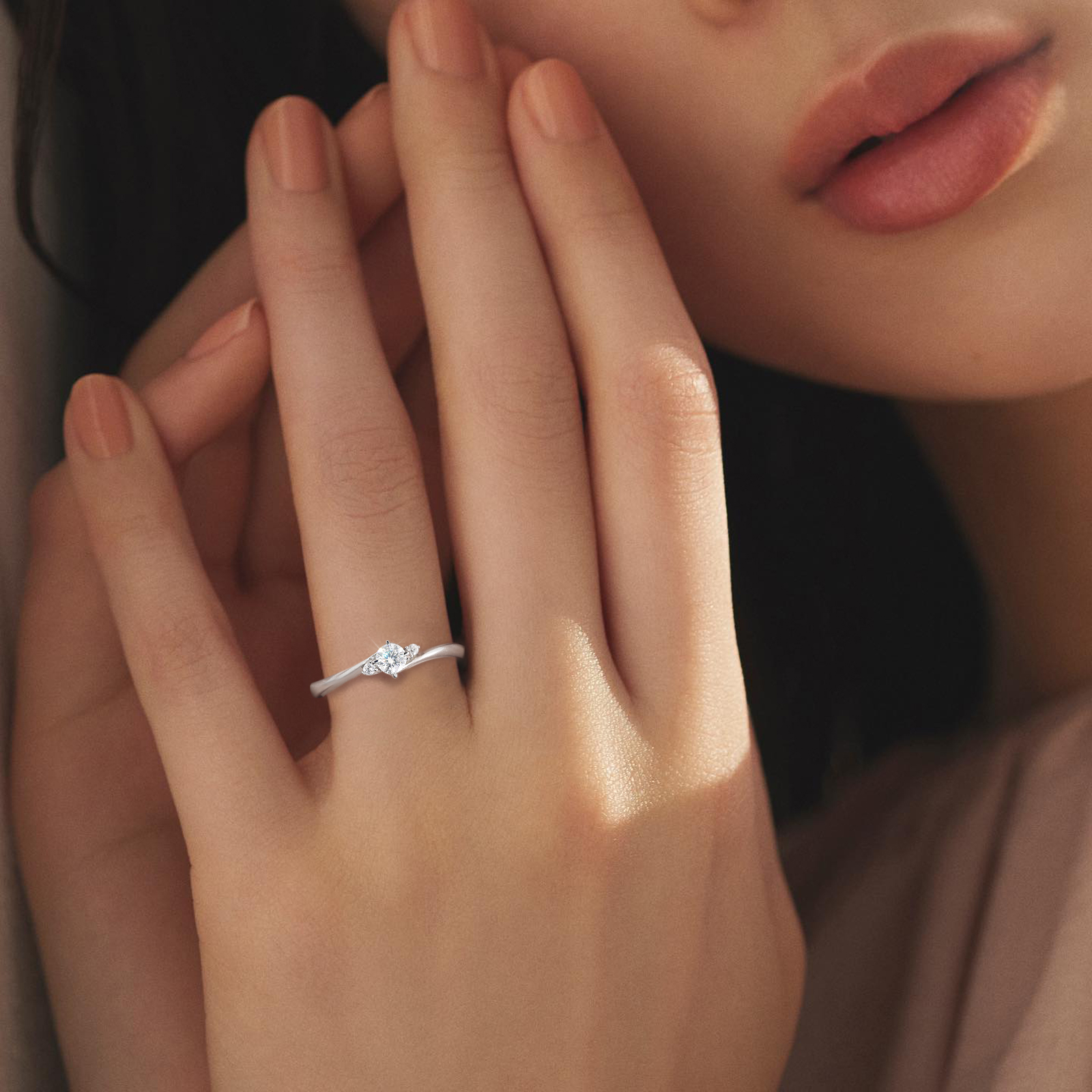 0.3/カラット VVS1 モアサナイト リング レディース 0196 KRKC