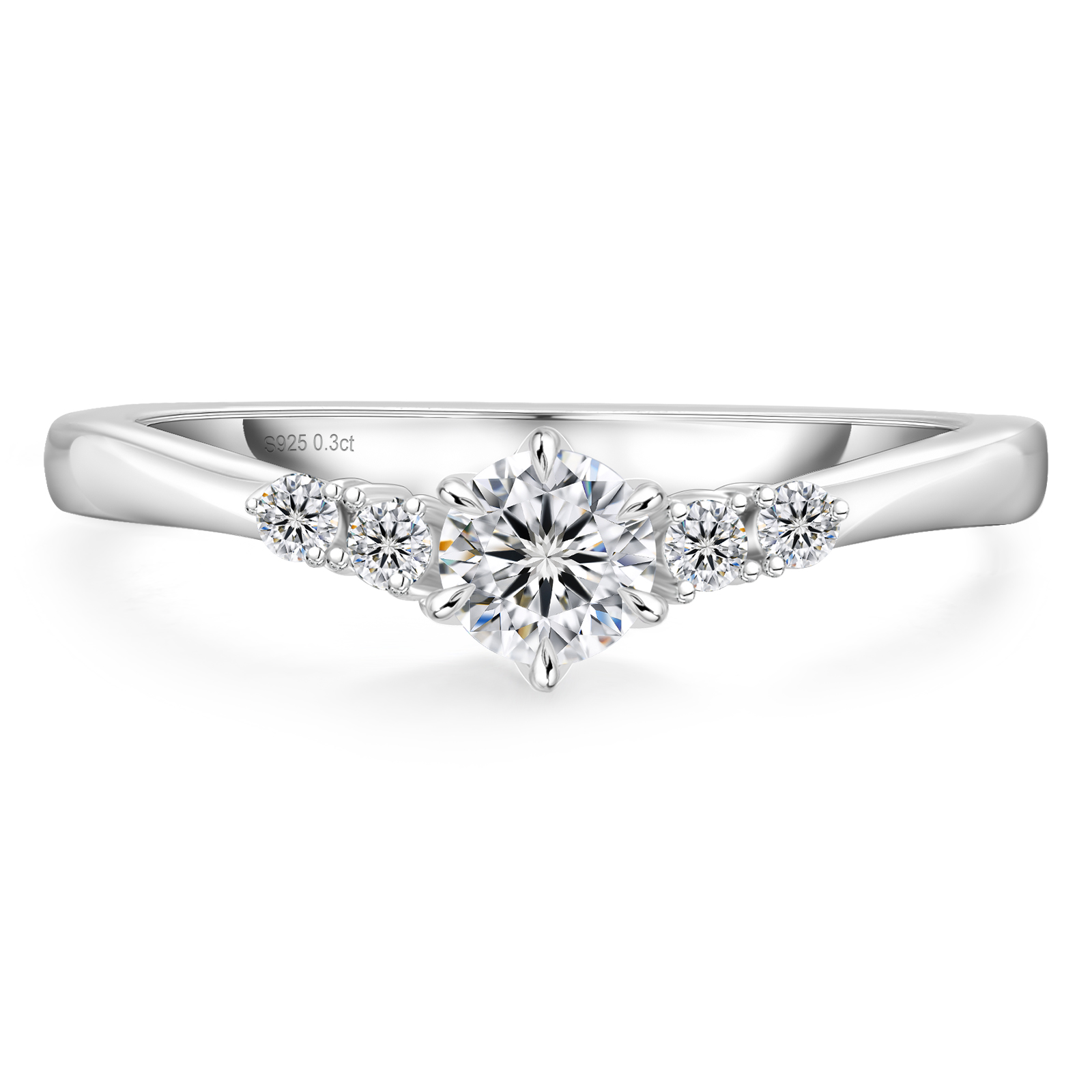 0.3/0.5カラット VVS1 モアサナイト リング レディース 0197 KRKC