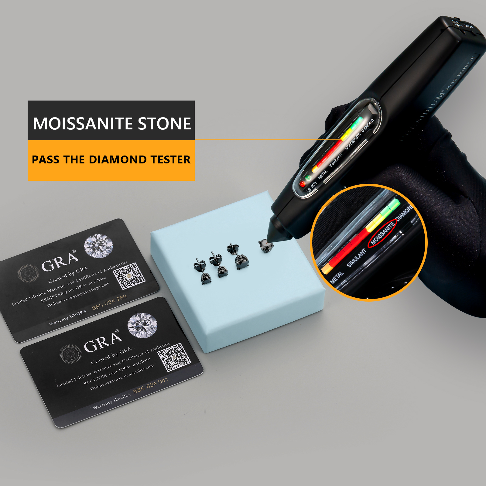 一粒ブラックモアサナイト スタッド ピアス S925 KRKC 0201