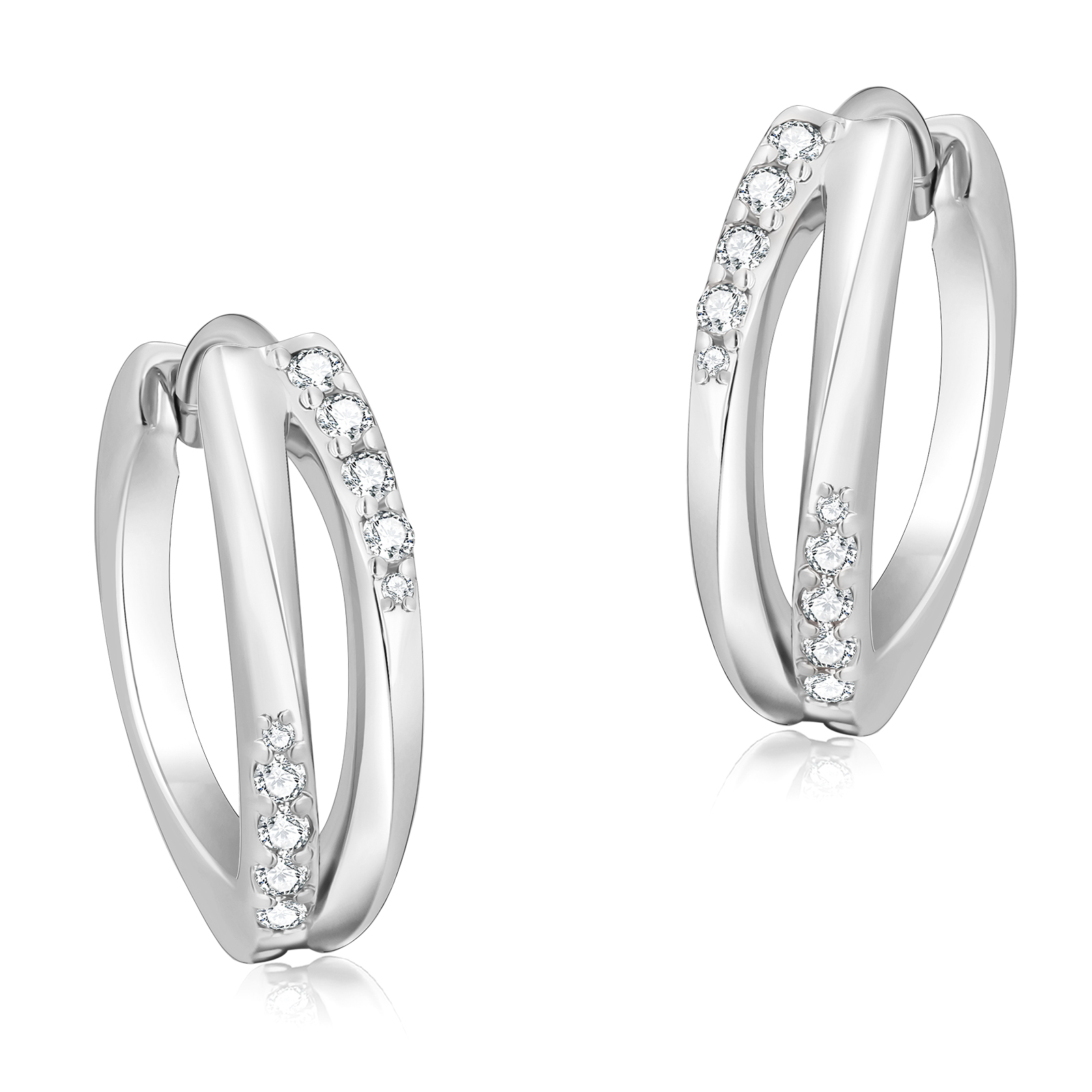 KRKCシルバー925フープピアスレディース