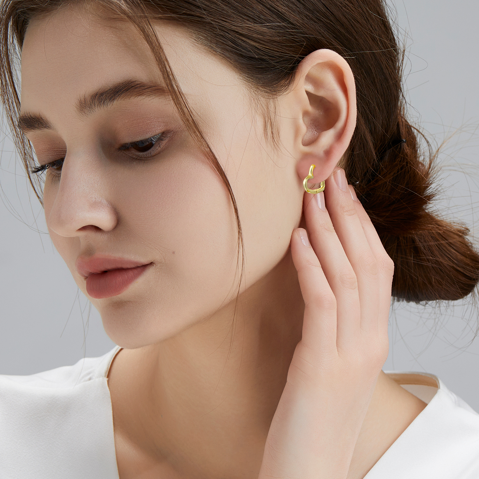 15mmシルバー925 ねじりハートフープピアス レディース KRKC