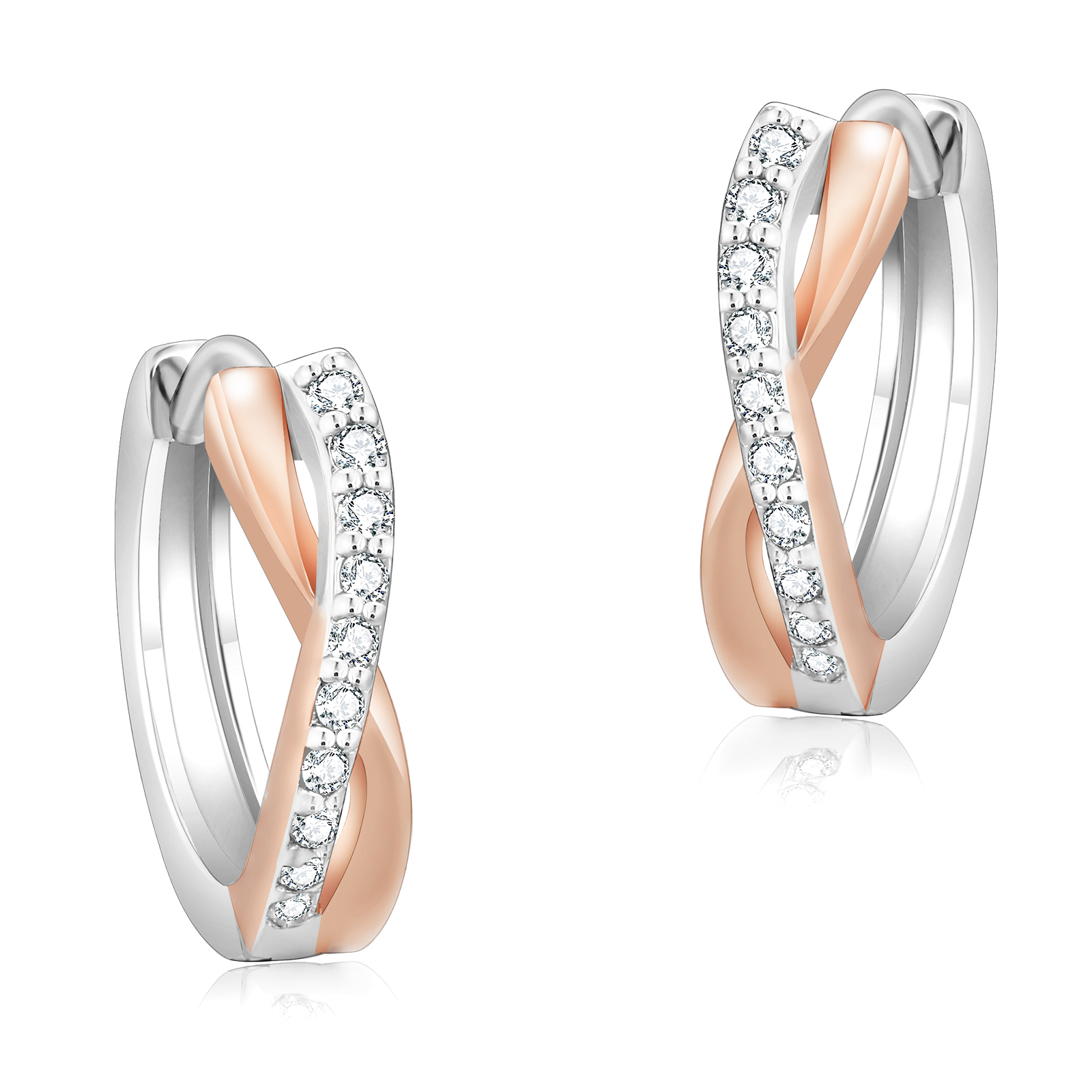 KRKCシルバー925　Ｘジルコニフープピアスレディース