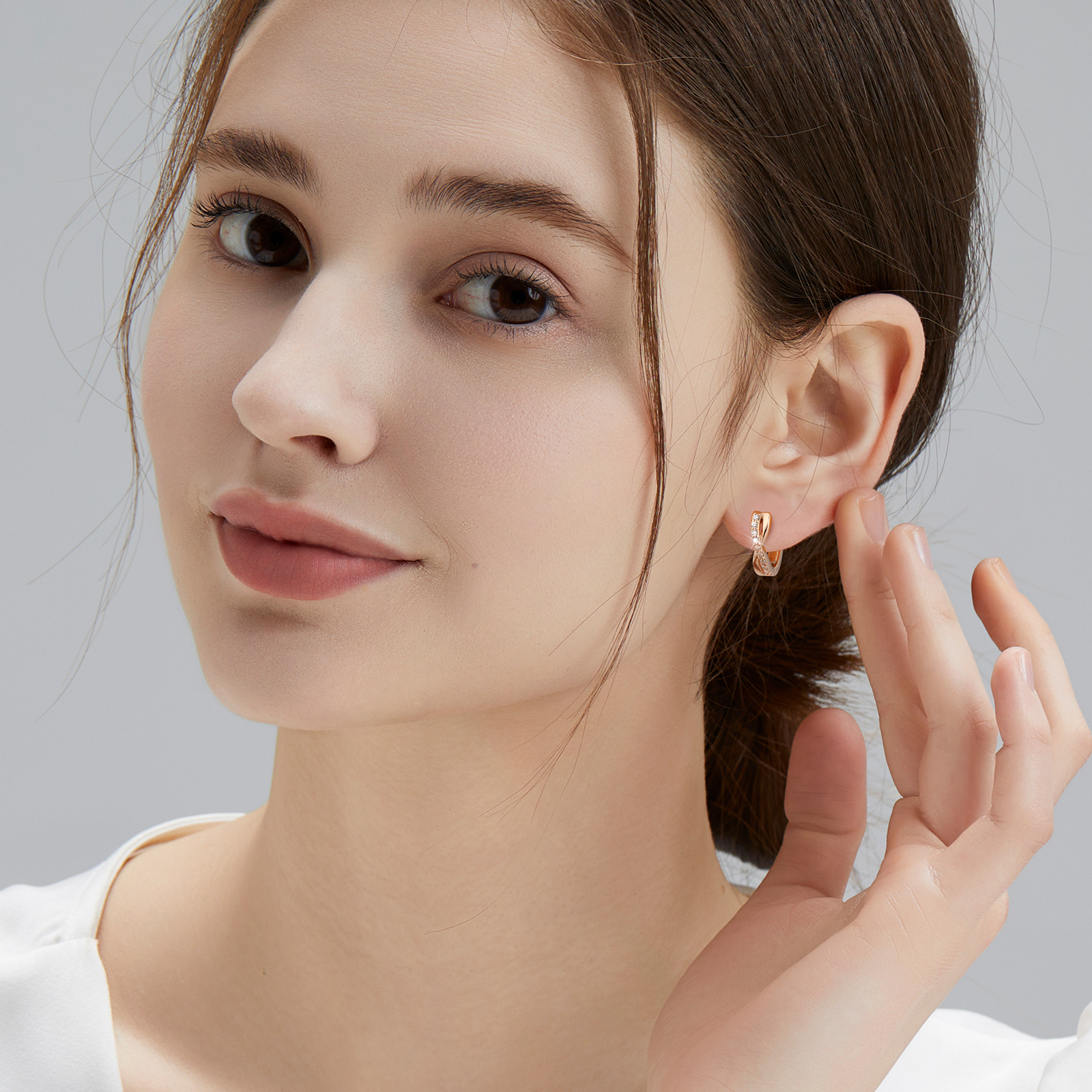 KRKCシルバー925　Ｘジルコニフープピアスレディース