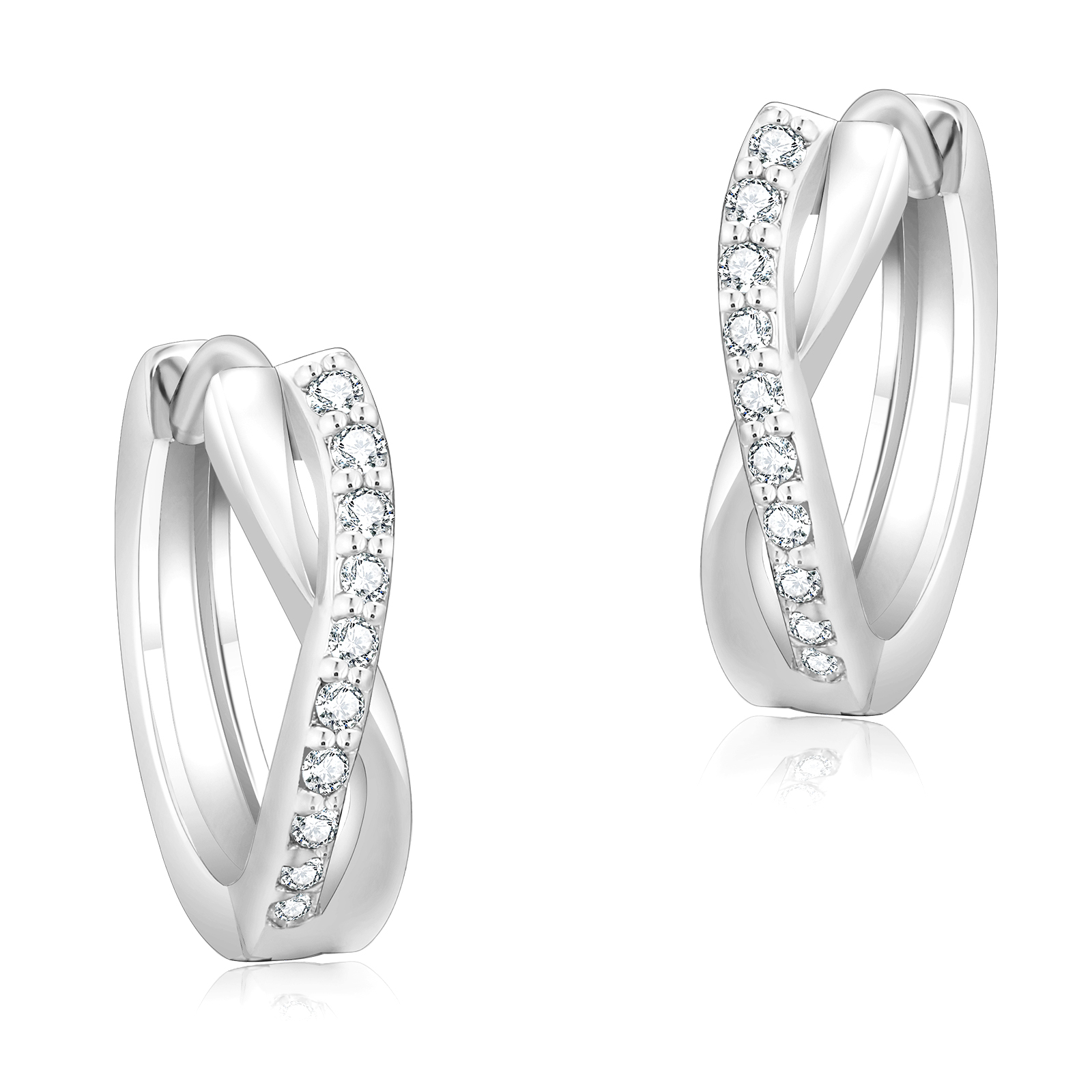 KRKCシルバー925　Ｘジルコニフープピアスレディース