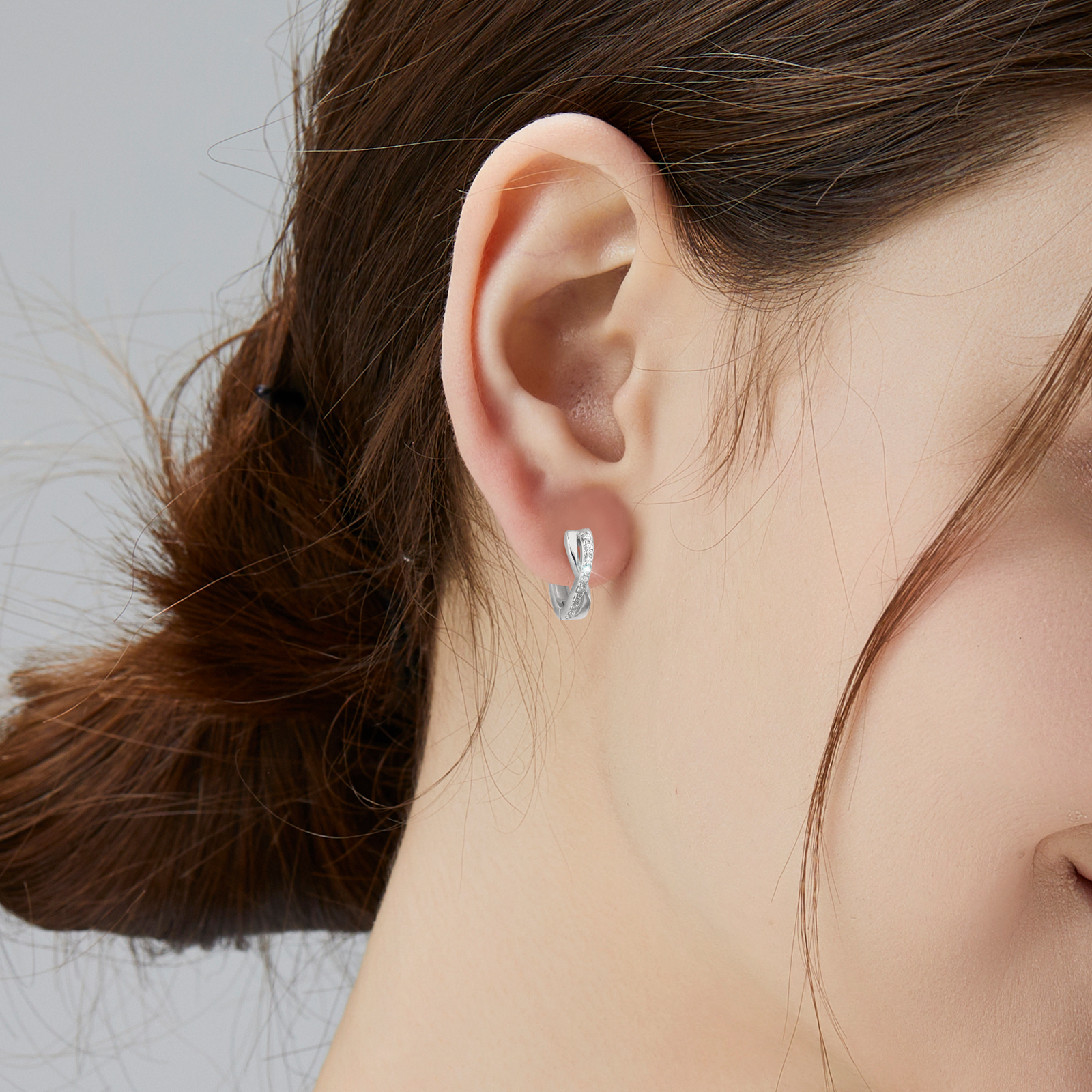 KRKCシルバー925　Ｘジルコニフープピアスレディース