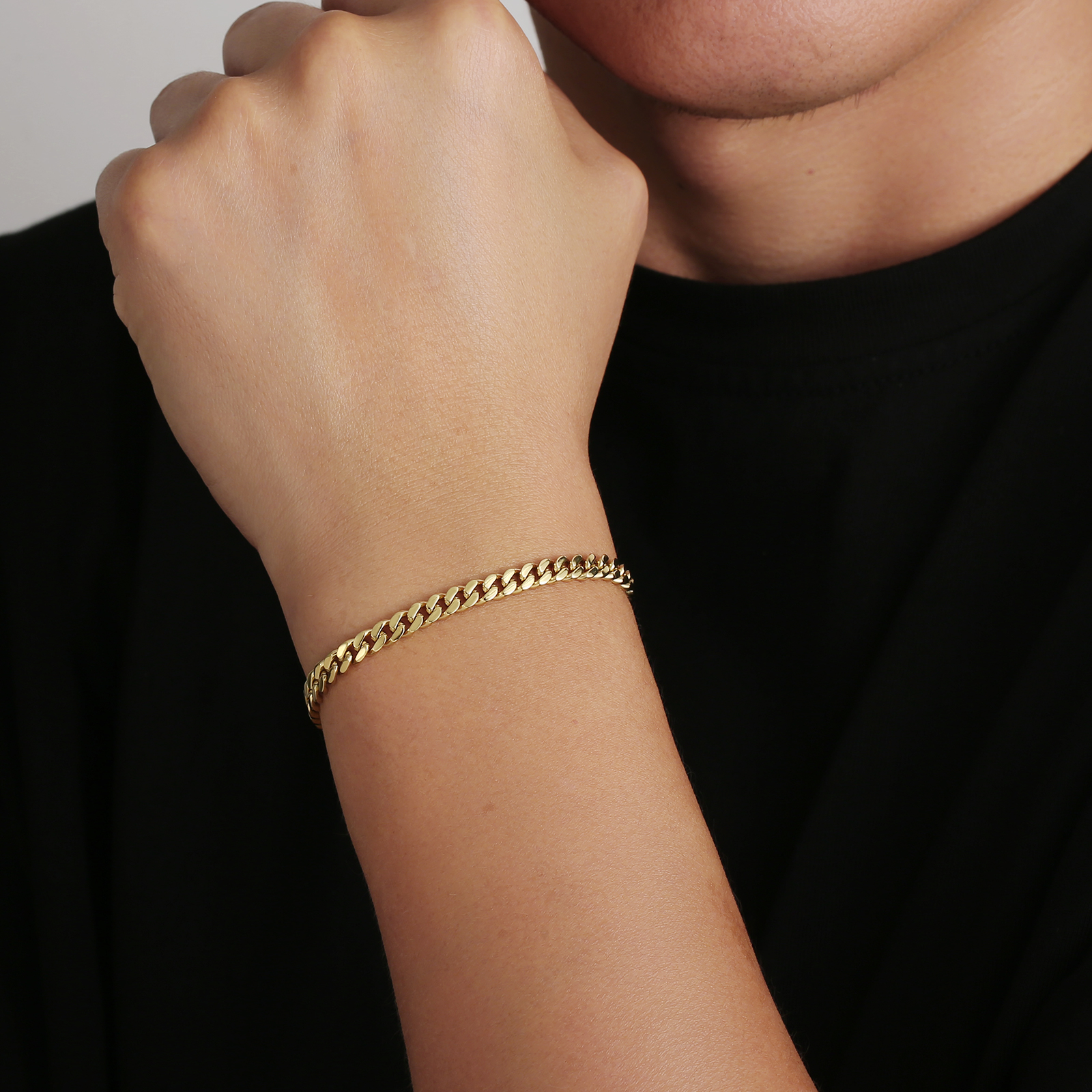 【NEW】幅5mm 14k マイアミ 2面 喜平 ブレスレット  KRKC