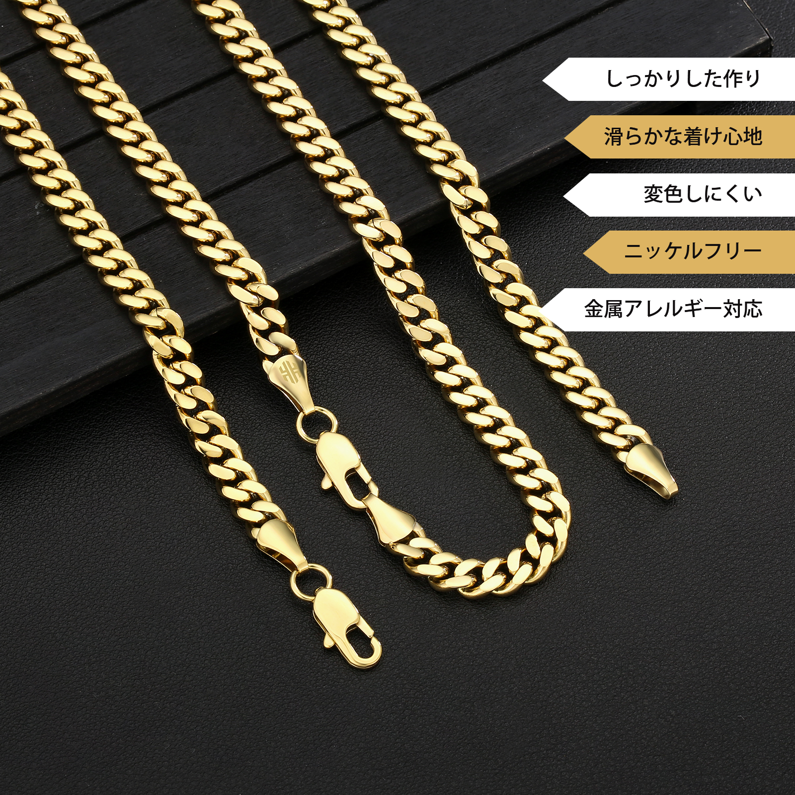 【NEW】14k マイアミ 2面 喜平 ネックレス 幅7mm KRKC