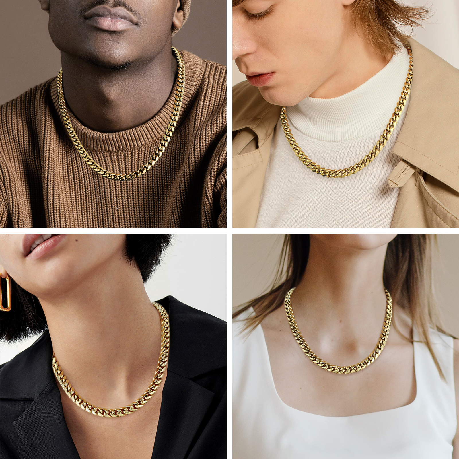 【NEW】14k マイアミ 4面 喜平 ネックレス 幅10mm KRKC