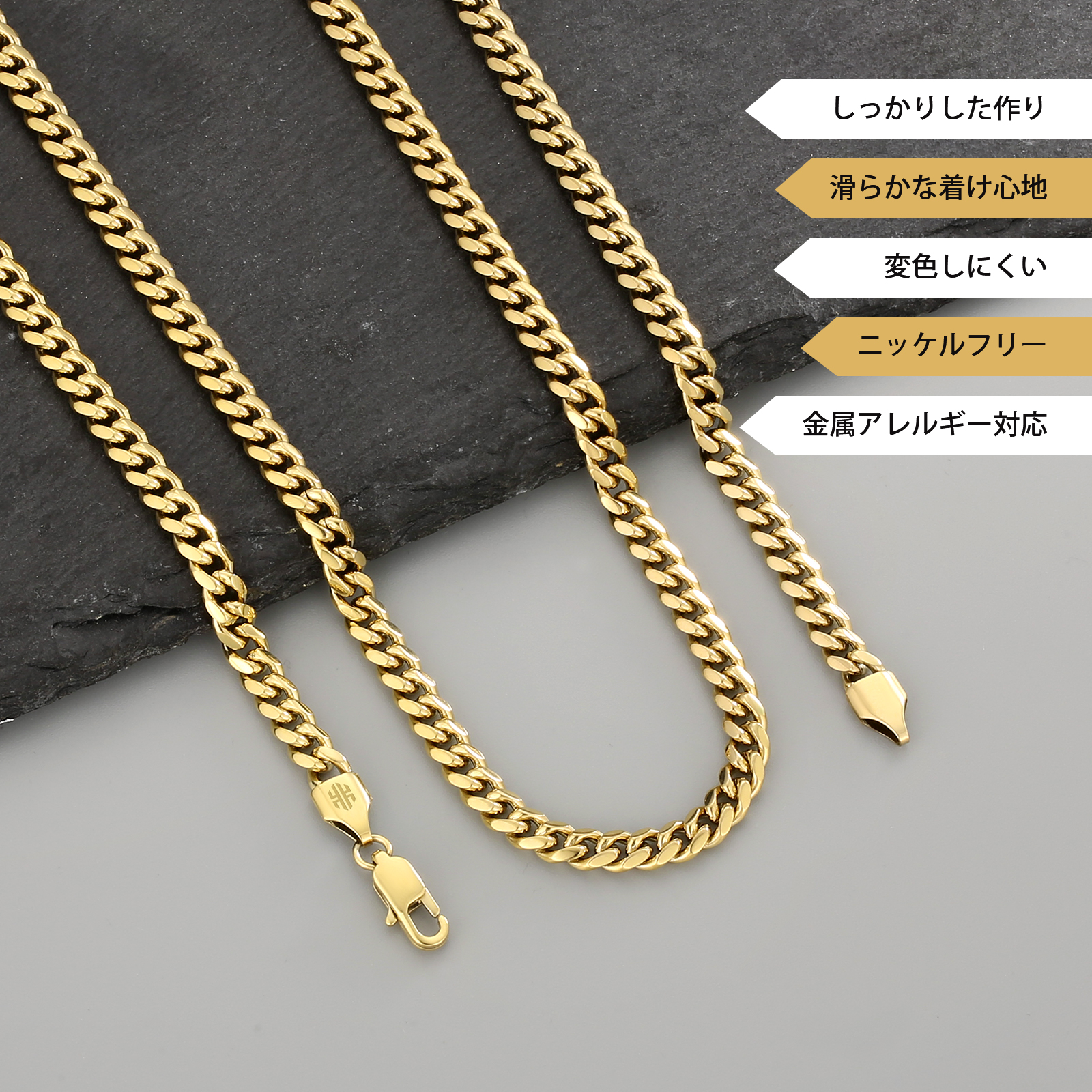 【NEW】14k マイアミ 4面 喜平 ネックレス 幅5mm KRKC