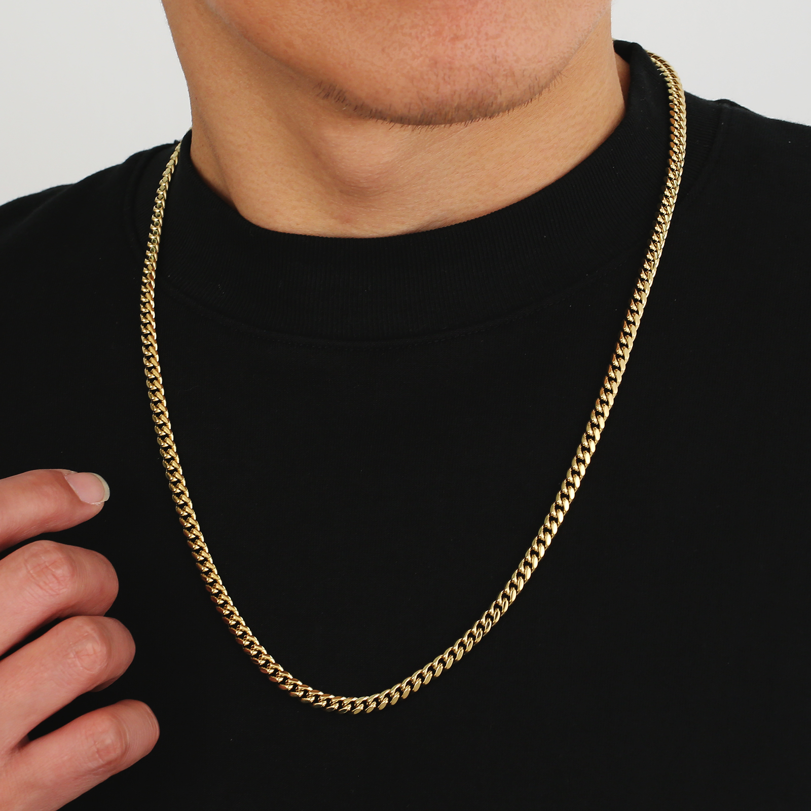 【NEW】14k マイアミ 4面 喜平 ネックレス 幅5mm KRKC