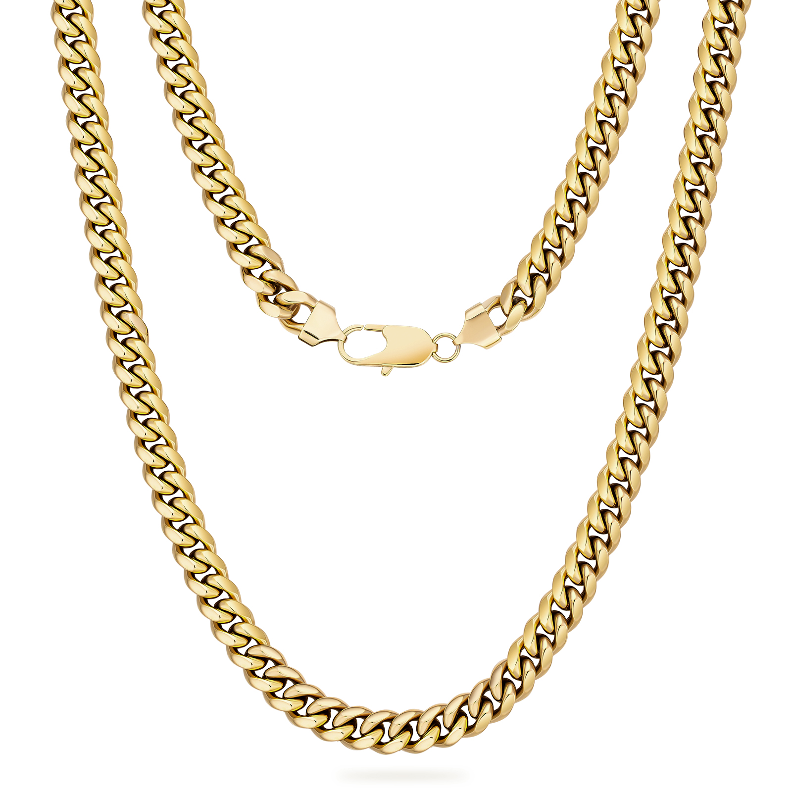 【NEW】14k マイアミ 4面 喜平 ネックレス 幅8mm KRKC