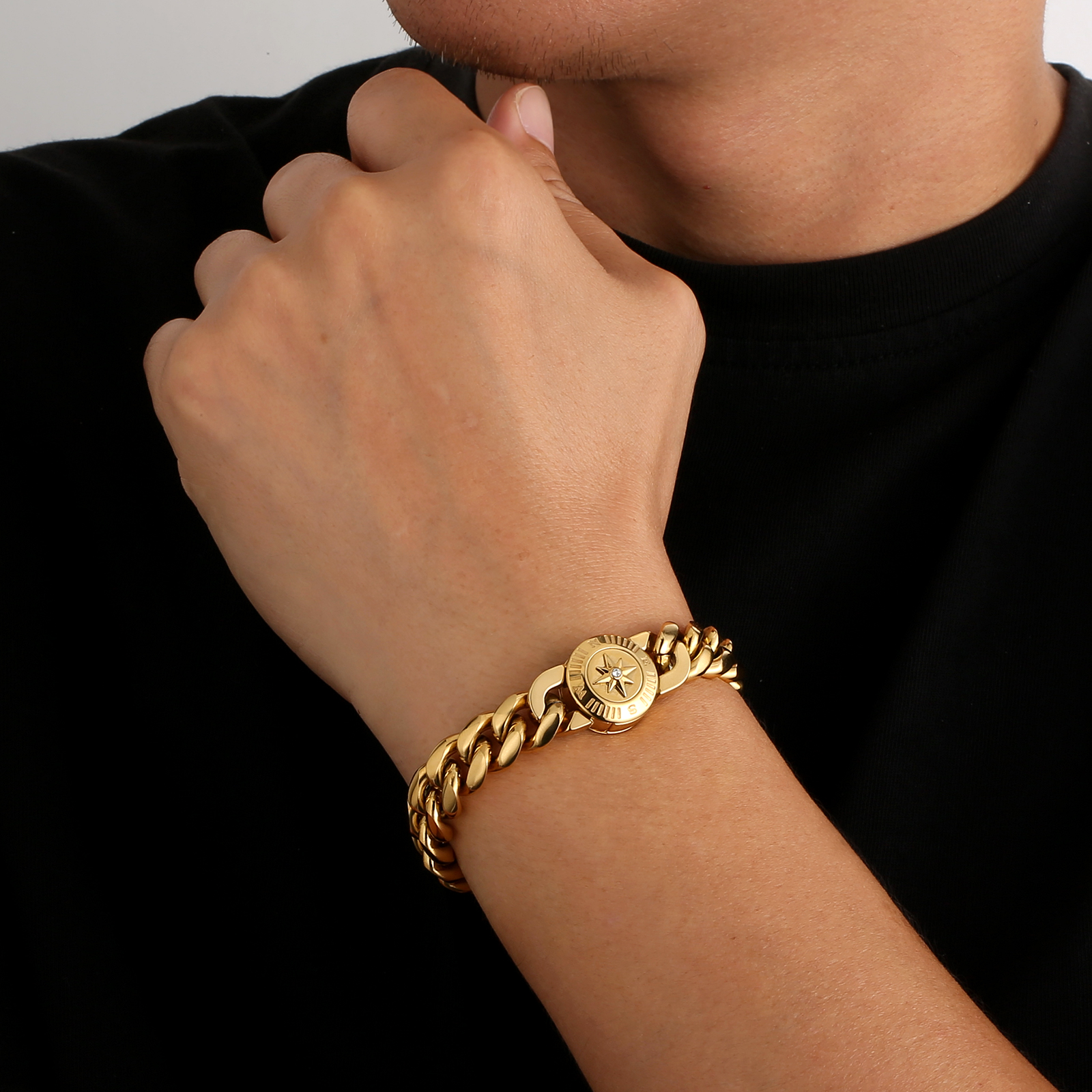 【NEW Compass Button Clasp】12mm 喜平 ブレスレット  KRKC