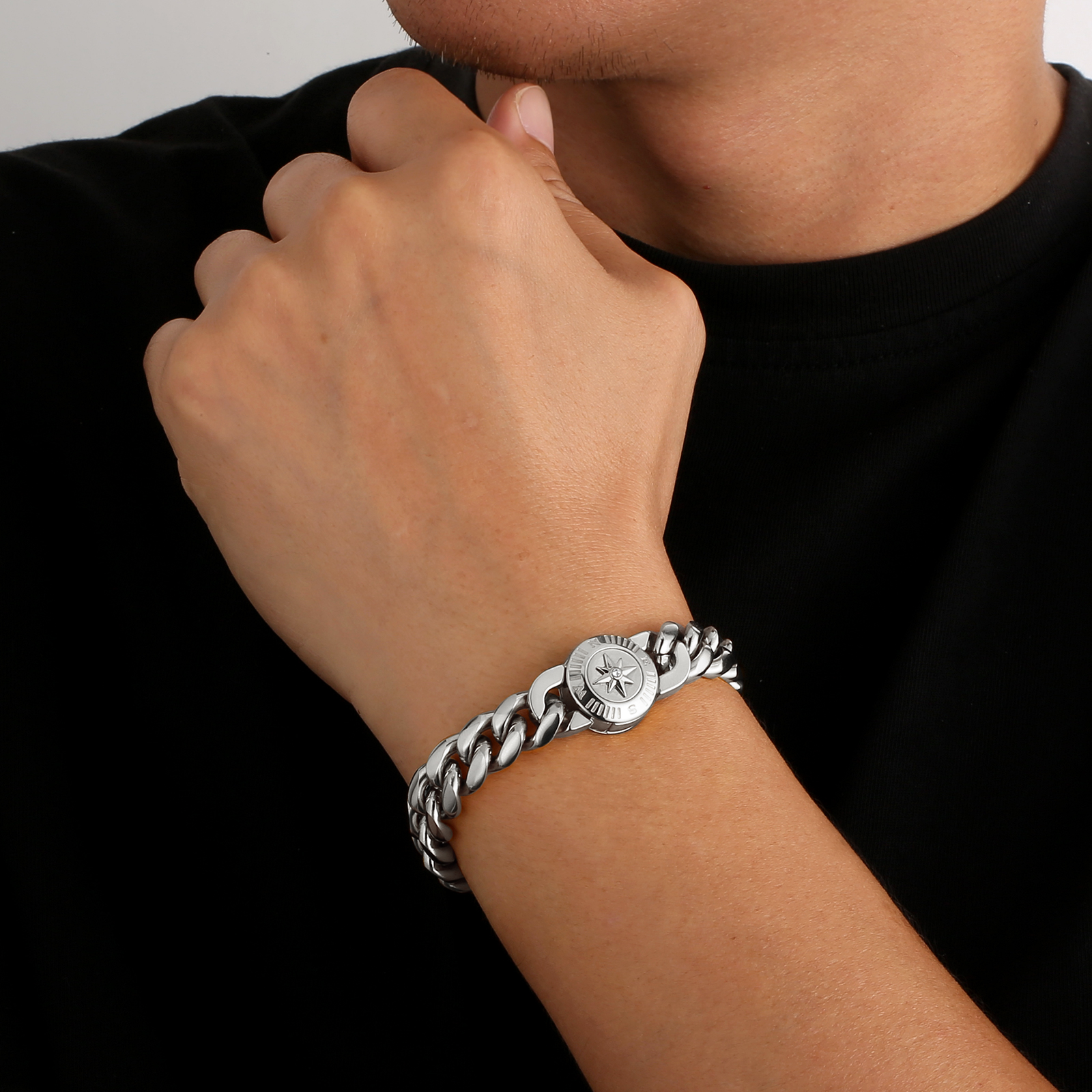 【NEW Compass Button Clasp】12mm 喜平 ブレスレット  KRKC