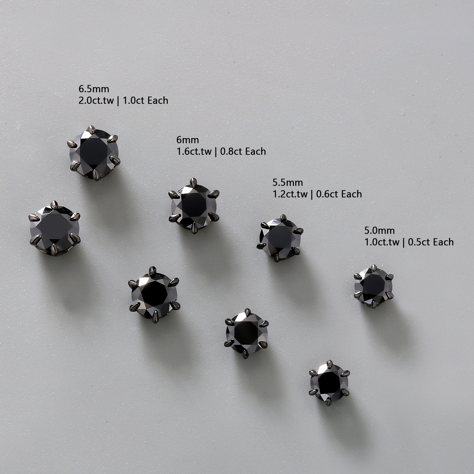 一粒ブラックモアサナイト スタッド ピアス S925 KRKC 0318