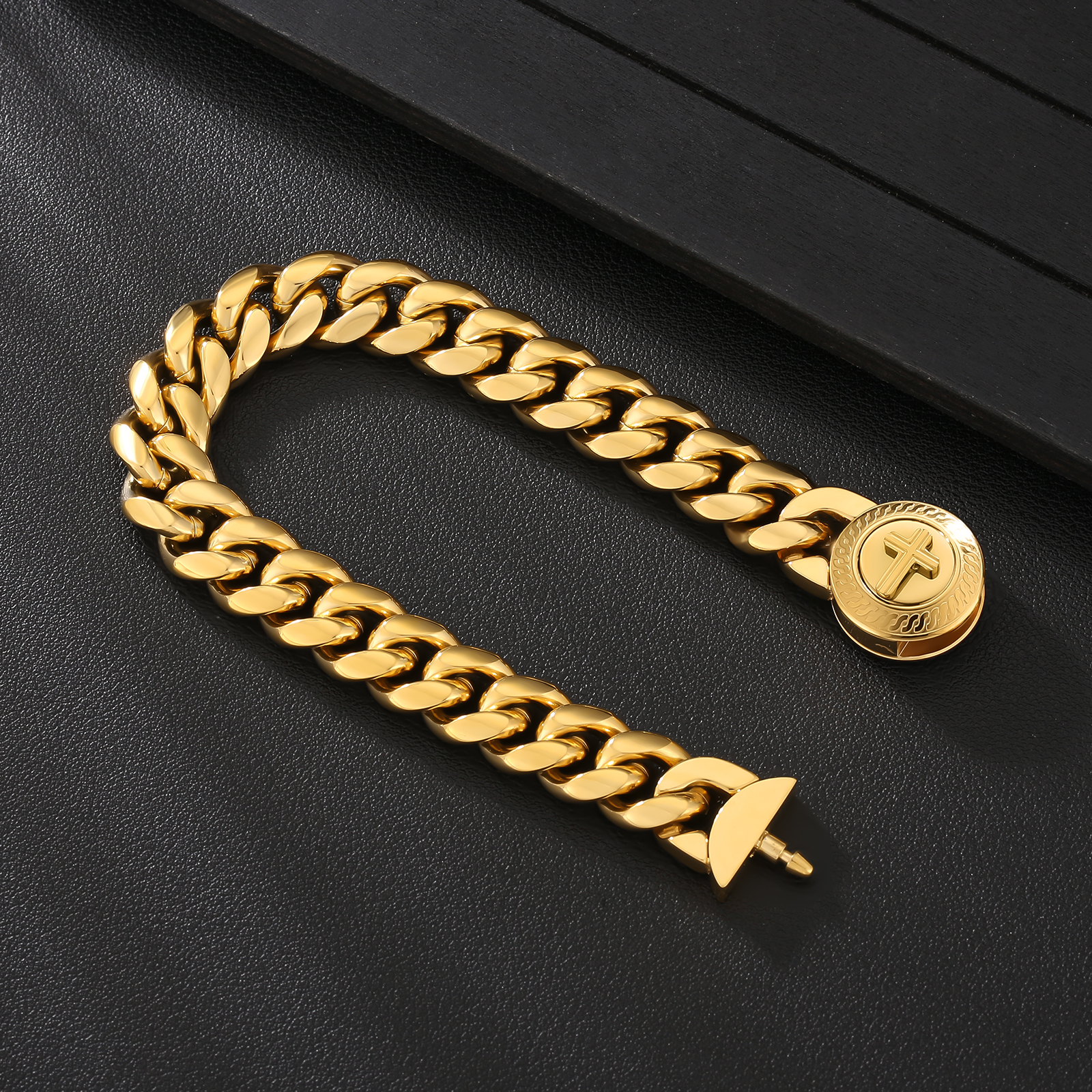 【NEW Cross Button Clasp】12mm 喜平 ブレスレット  KRKC