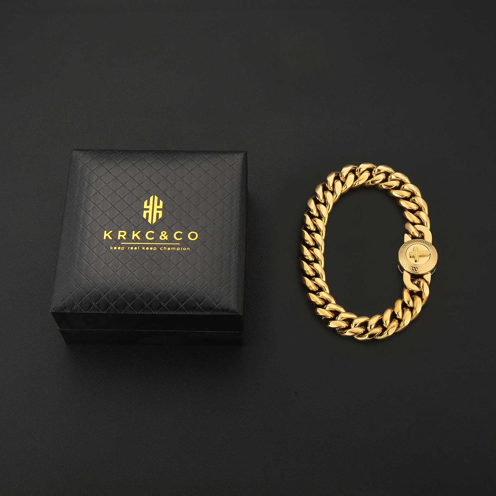 【NEW Cross Button Clasp】12mm 喜平 ブレスレット  KRKC