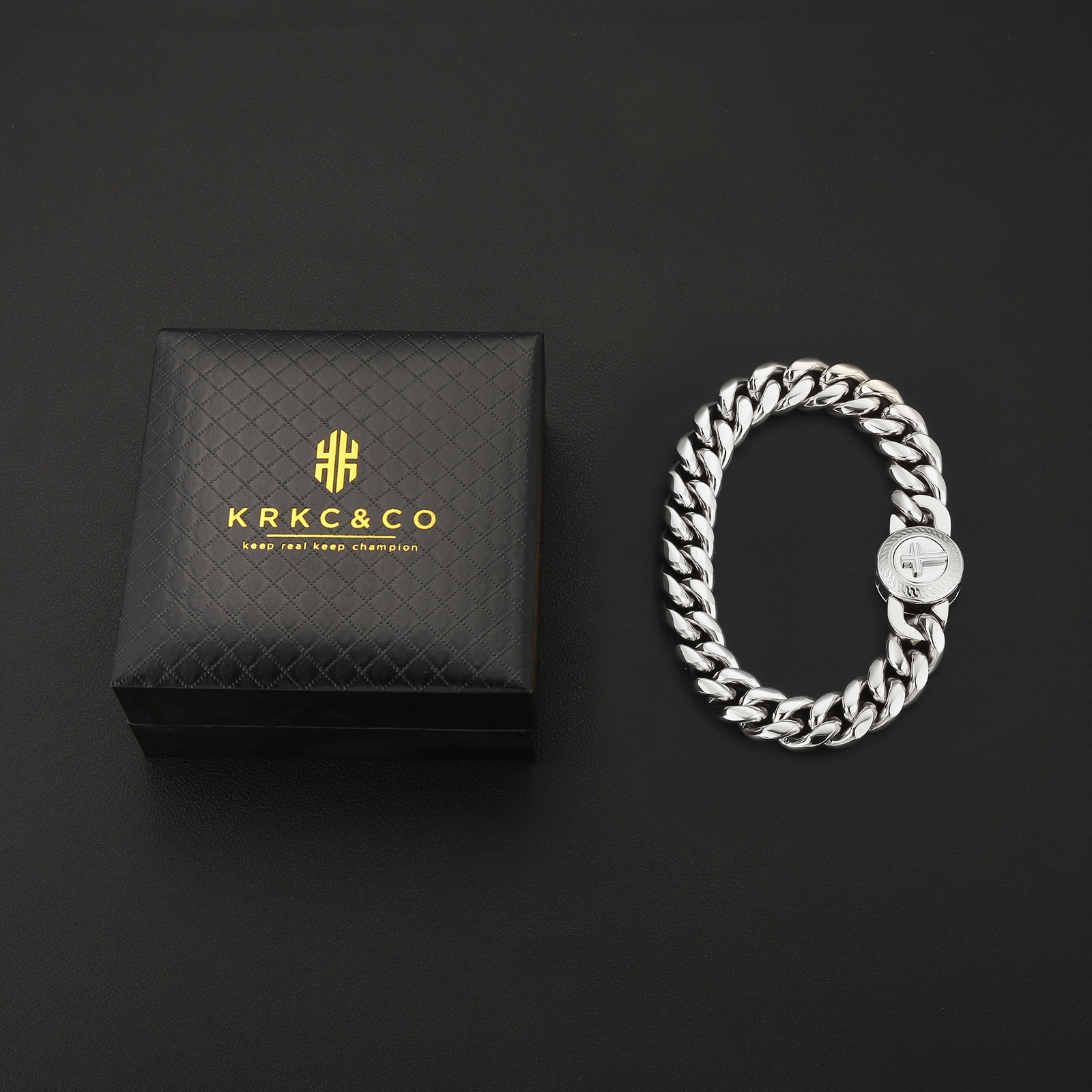 【NEW Cross Button Clasp】12mm 喜平 ブレスレット  KRKC